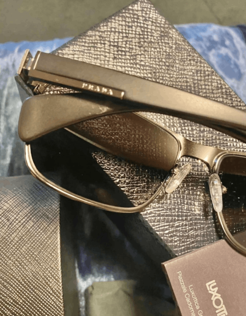 Prada × Vintage PRADA Sunglasses Rectangle Wrap Shield Metal Symbole Sport Size ONE SIZE - 3 Thumbnail
