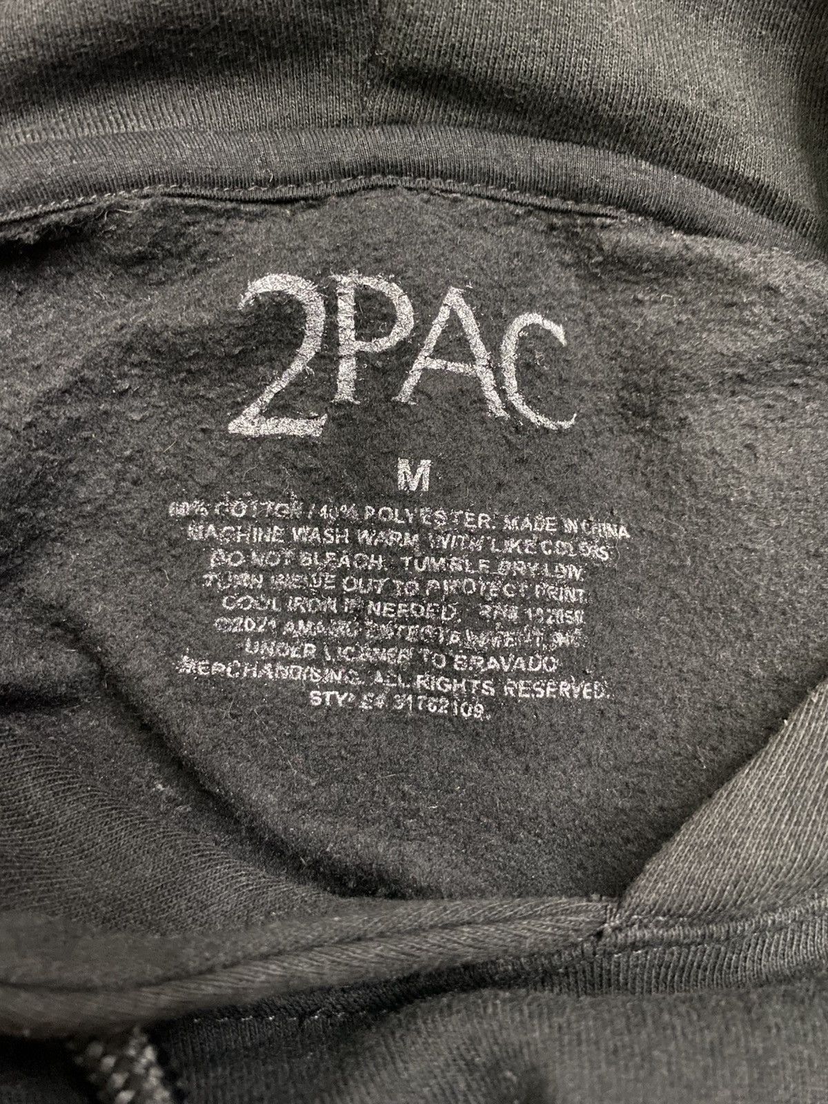 Rap Tees Tupac Big Print On Back Hoodie Sweatshirt Size US M / EU 48-50 / 2 - 7 Thumbnail