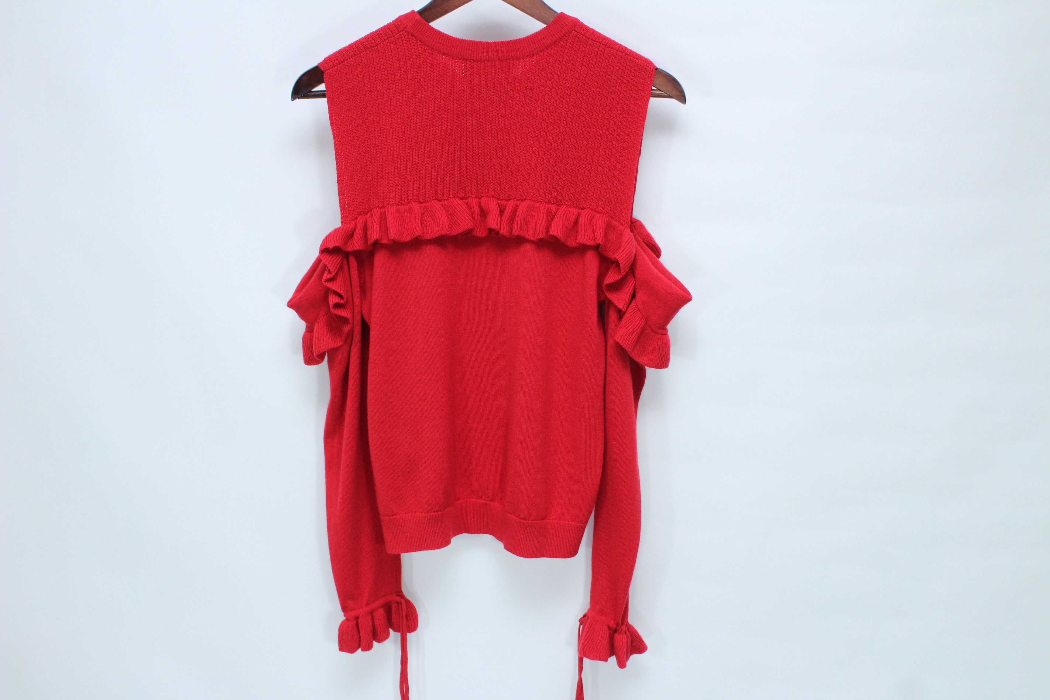 The Kooples The Kooples NWT Red Merino Wool Ruffle Sweater Size M / US 6-8 / IT 42-44 - 5 Thumbnail