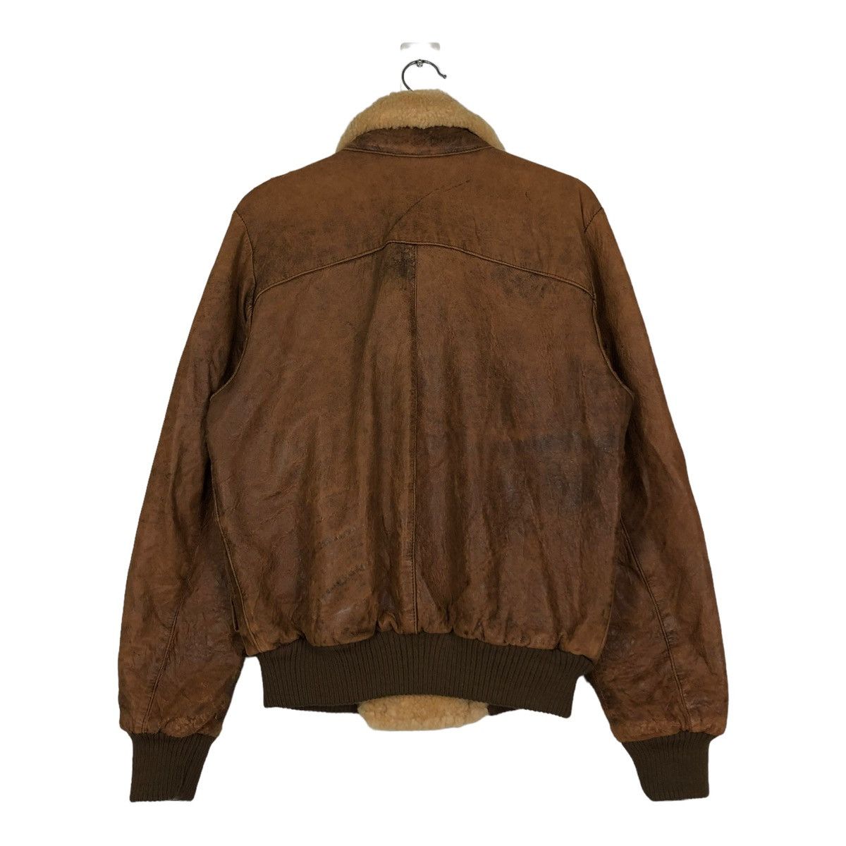 Marithe + Francois Girbaud 🔥VINTAGE 80’s BIKER LEATHER JACKET MILLESIMES SHERPA COLLAR Size US S / EU 44-46 / 1 - 8 Thumbnail