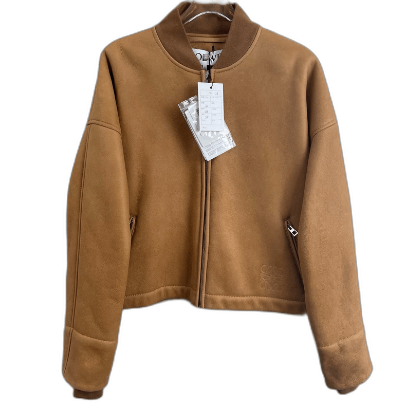 Loewe Brown Leather and Wool Jacket-yf