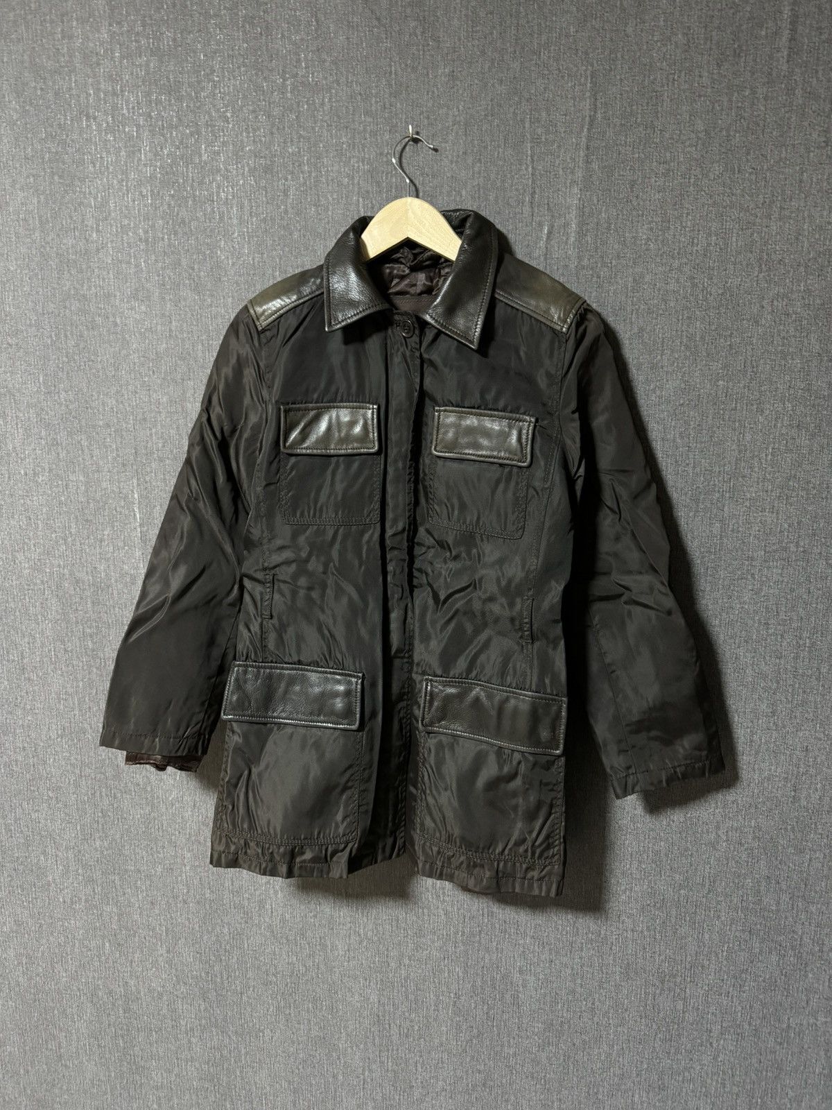 Prada × Vintage Prada Milano Vintage Leather Brown Coat Jacket Size S / US 4 / IT 40 - 2 Thumbnail