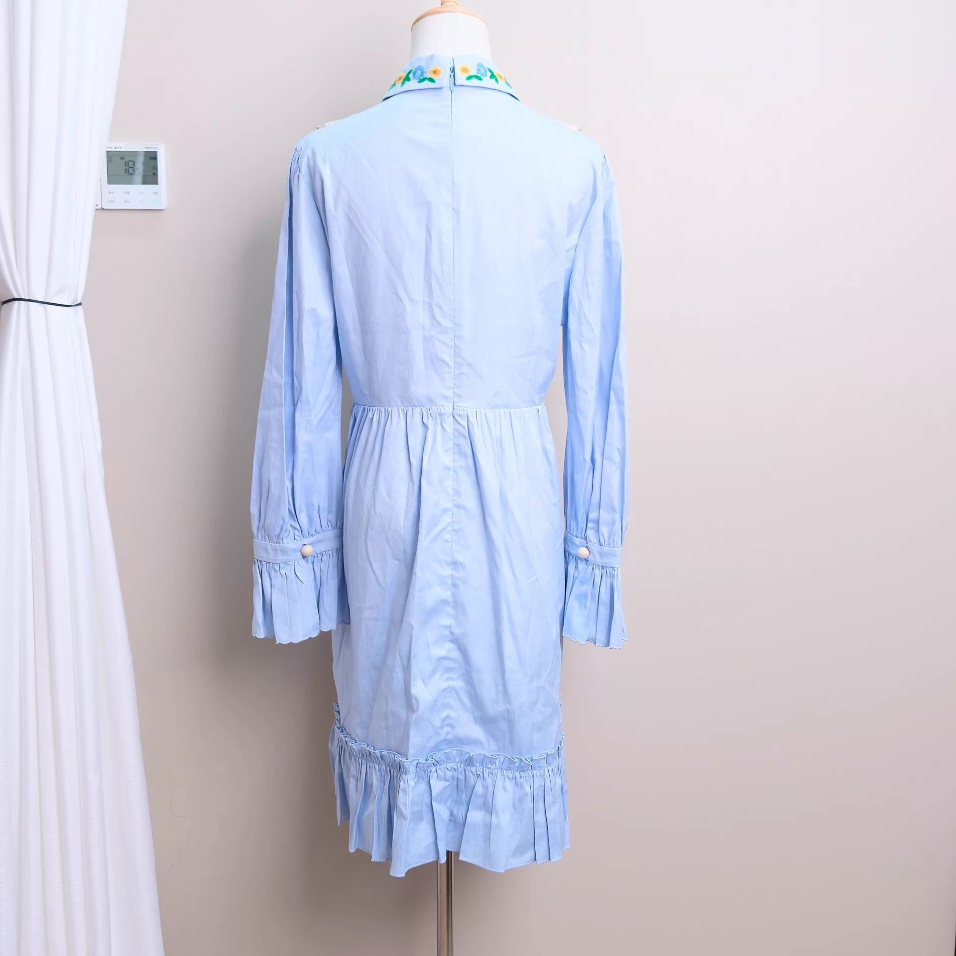 Gucci GUCCI Blue Floral Embroidered Dress 44 Size M / US 6-8 / IT 42-44 - 2 Thumbnail