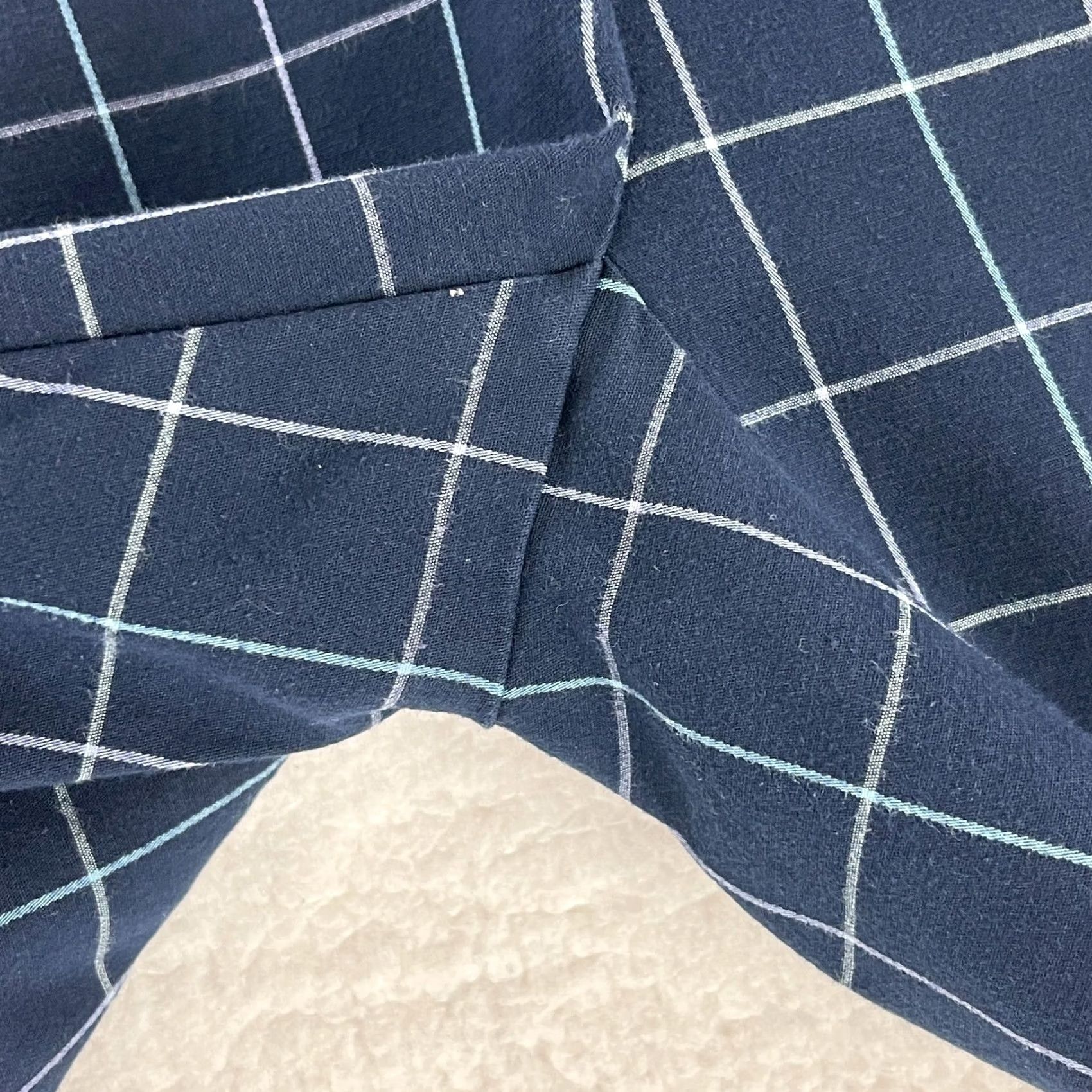 J. Jill J. Jill Blue Plaid Essential Cotton-Stretch Straight Pant Womens Mid-Rise Size 4 Size 27" / US 4 / IT 40 - 5 Thumbnail