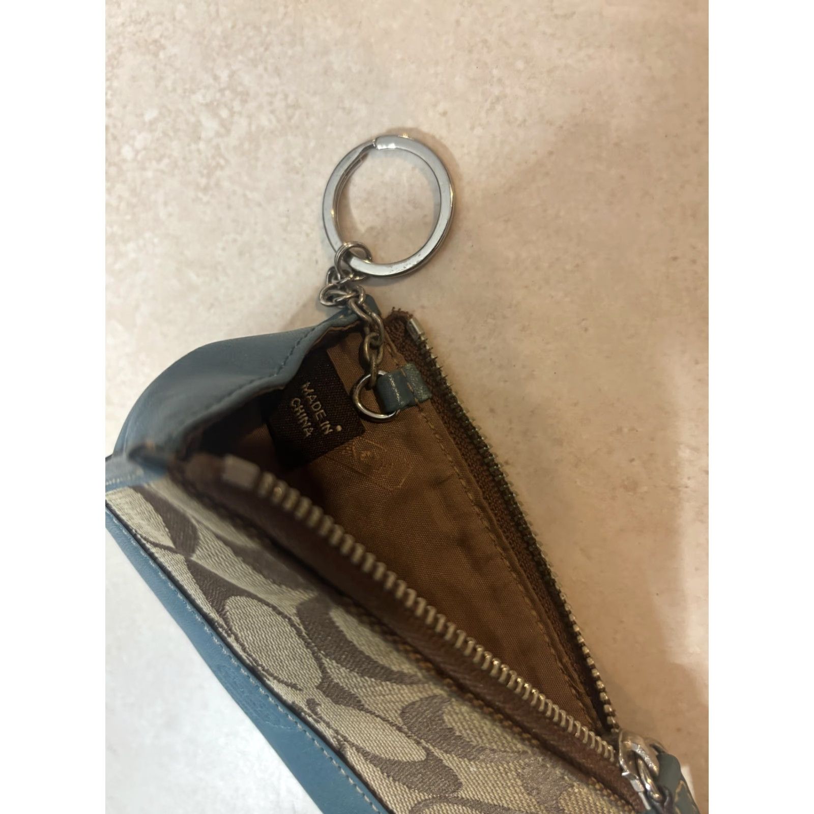 Coach Coach Signature C Canvas Key Ring Card Case Wallet Womens Brown Zip Coin Wallet Size ONE SIZE - 4 Thumbnail