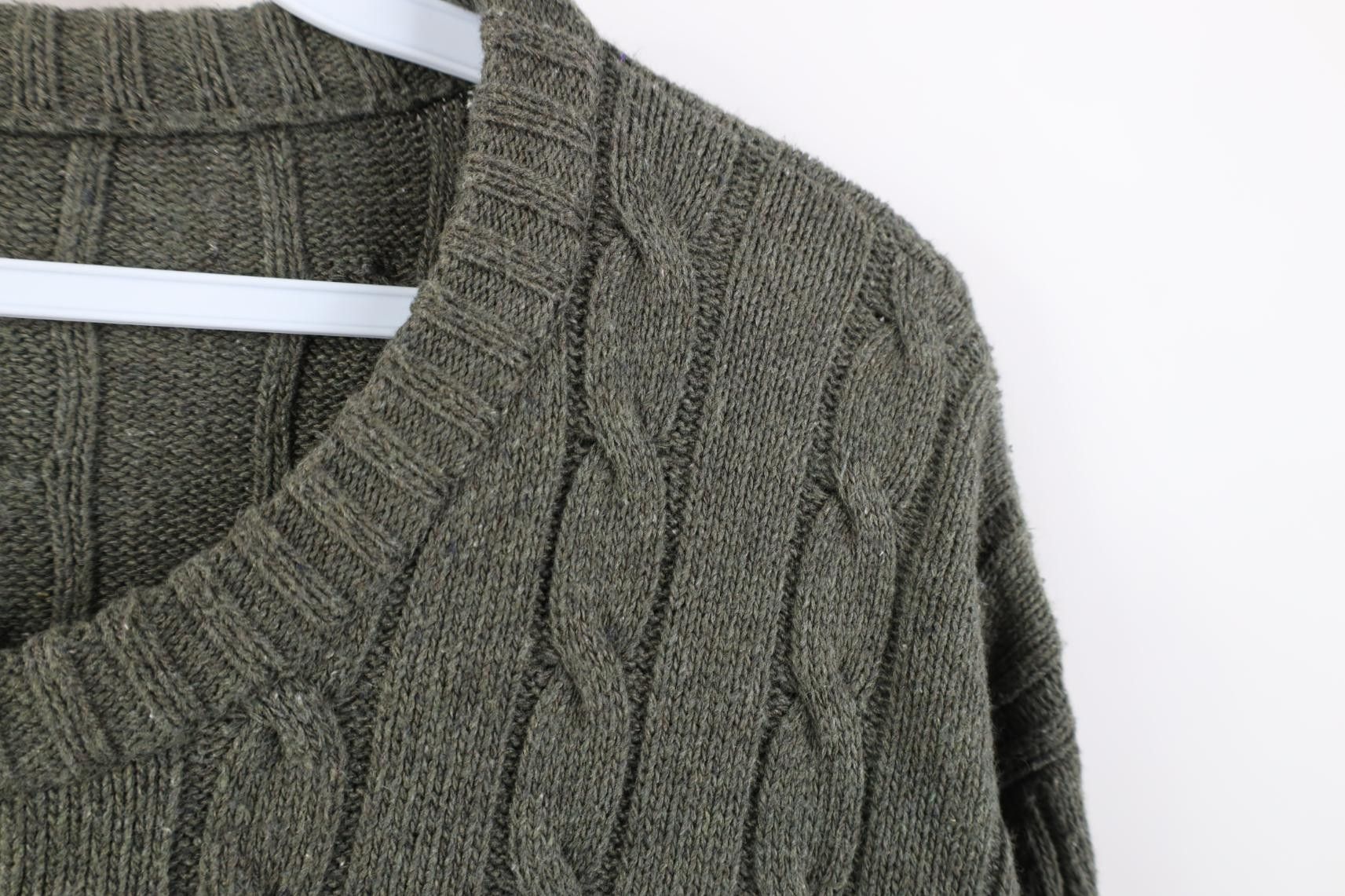 Vintage Vintage 90s Streetwear Chunky Cable Knit Crewneck Sweater Size US XL / EU 56 / 4 - 5 Thumbnail