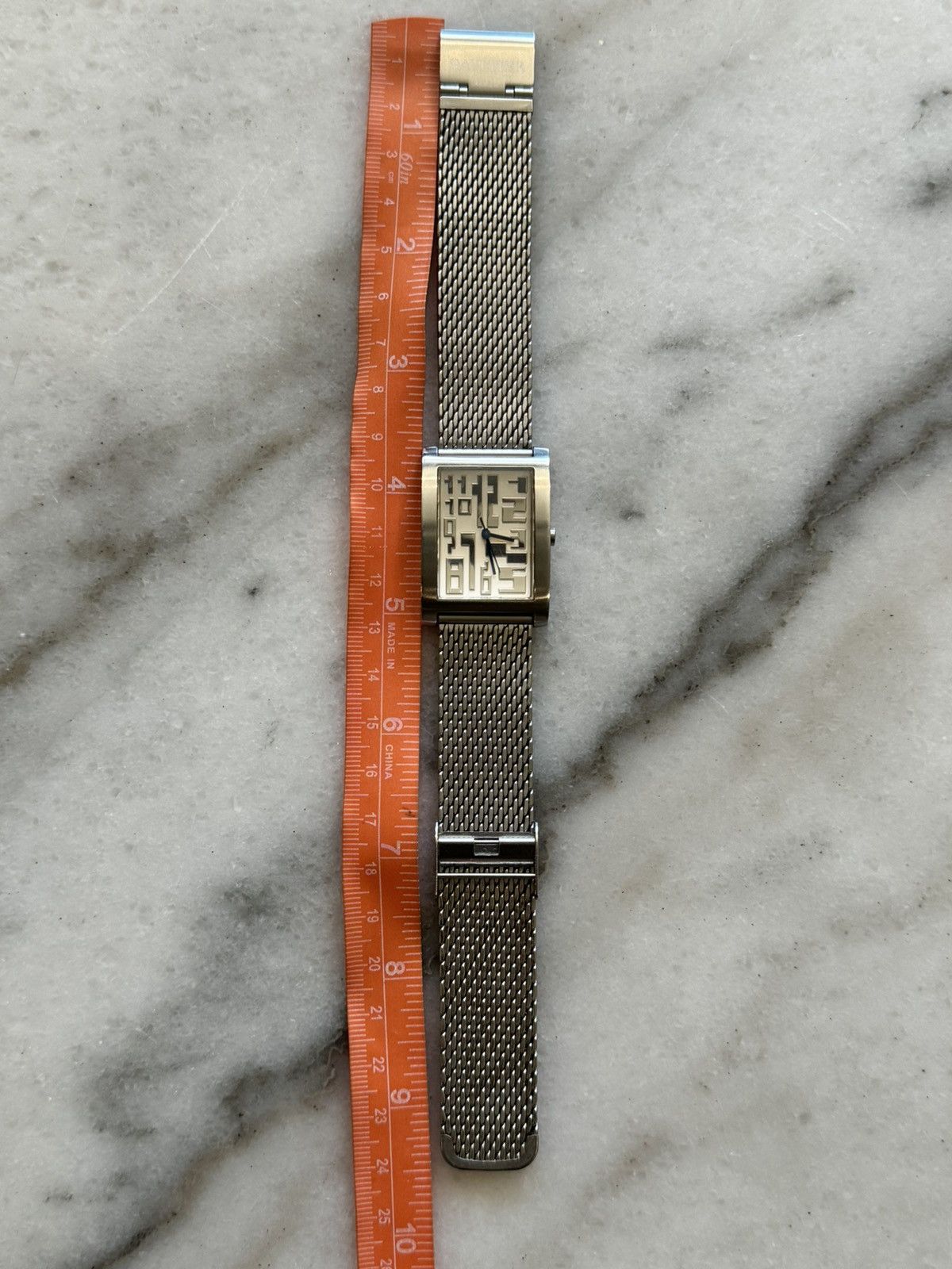 Jean Paul Gaultier × Vintage 2000s Jean Paul Gaultier Numerology Silver Tank Watch Size ONE SIZE - 7 Thumbnail