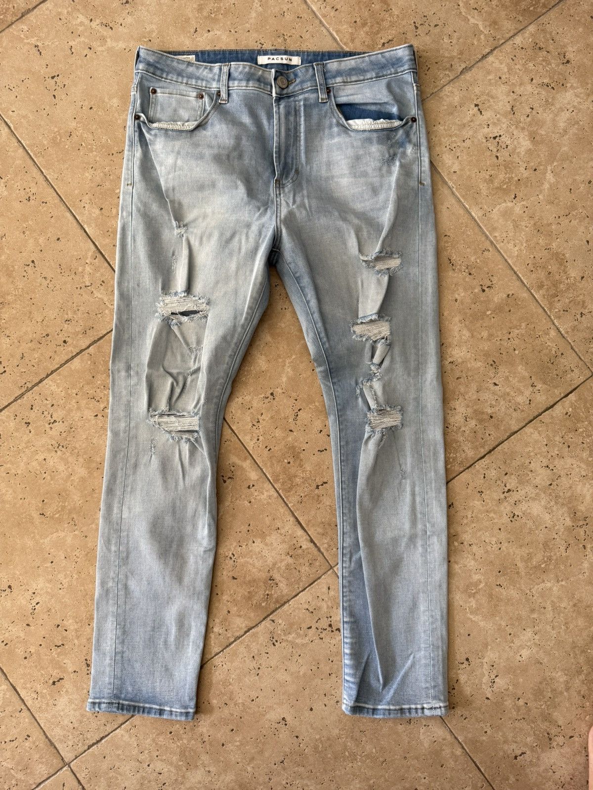 Pacsun Pacsun Slim Taper Ripped Jeans Size US 32 / EU 48 - 1 Thumbnail