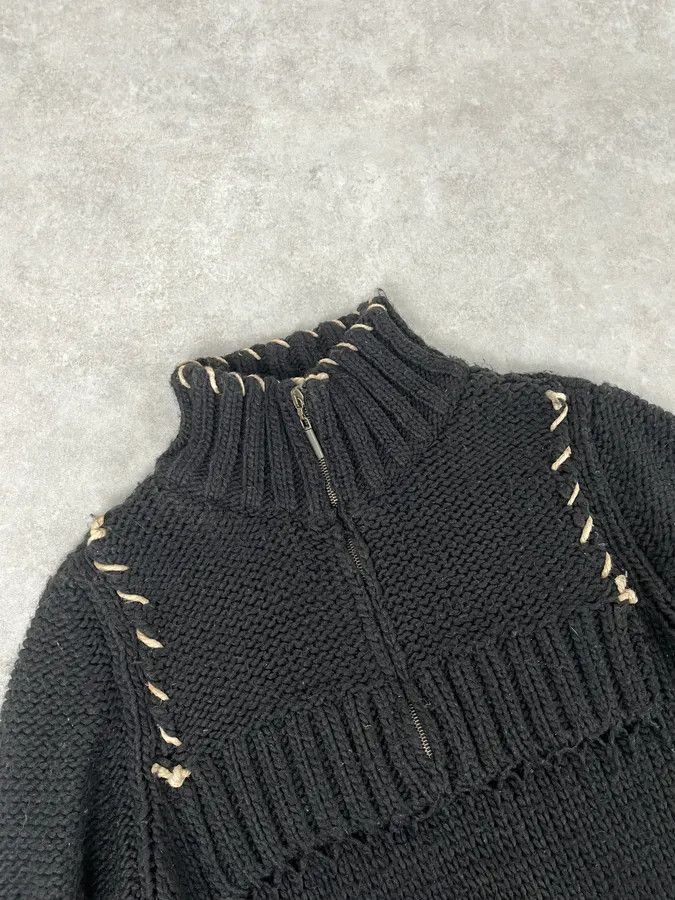 Just Cavalli AW2005 Cavalli Black Wool Half-Zip Sweater Size US L / EU 52-54 / 3 - 6 Thumbnail