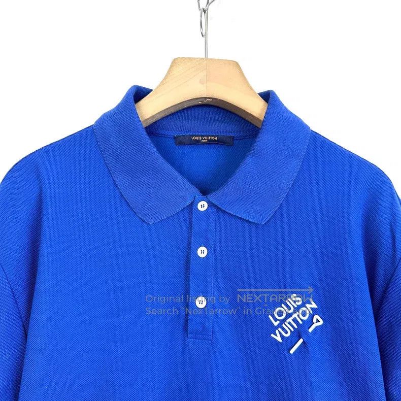 Louis Vuitton Louis Vuitton Blue pin embroidered logo short sleeve Polo Size US XL / EU 56 / 4 - 3 Thumbnail