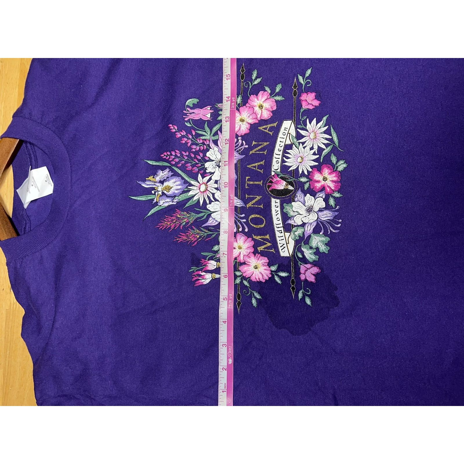 Jerzees Vintage Montana Shirt Willdflower Collection Purple Tee 90s Size US M / EU 48-50 / 2 - 10 Thumbnail