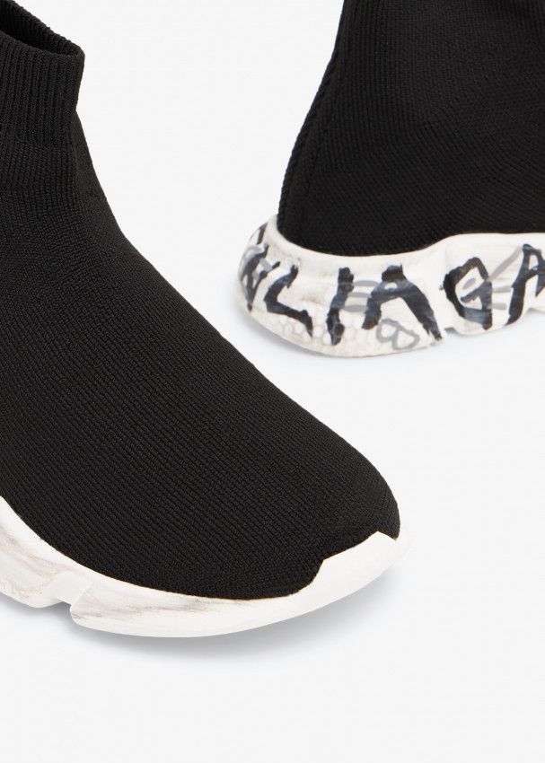 Balenciaga o1mt1gz0425 KIDS - Speed Graffiti Recycled Knit Sneakers Size US 5 / EU 37 - 3 Thumbnail