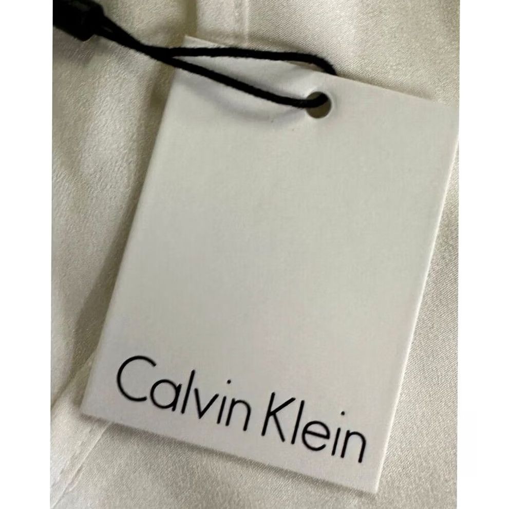 Calvin Klein Calvin Klein Blouse Shirt Womens Large White Sleeveless Lace Hem Nylon Blend NEW Size L / US 10 / IT 46 - 7 Thumbnail