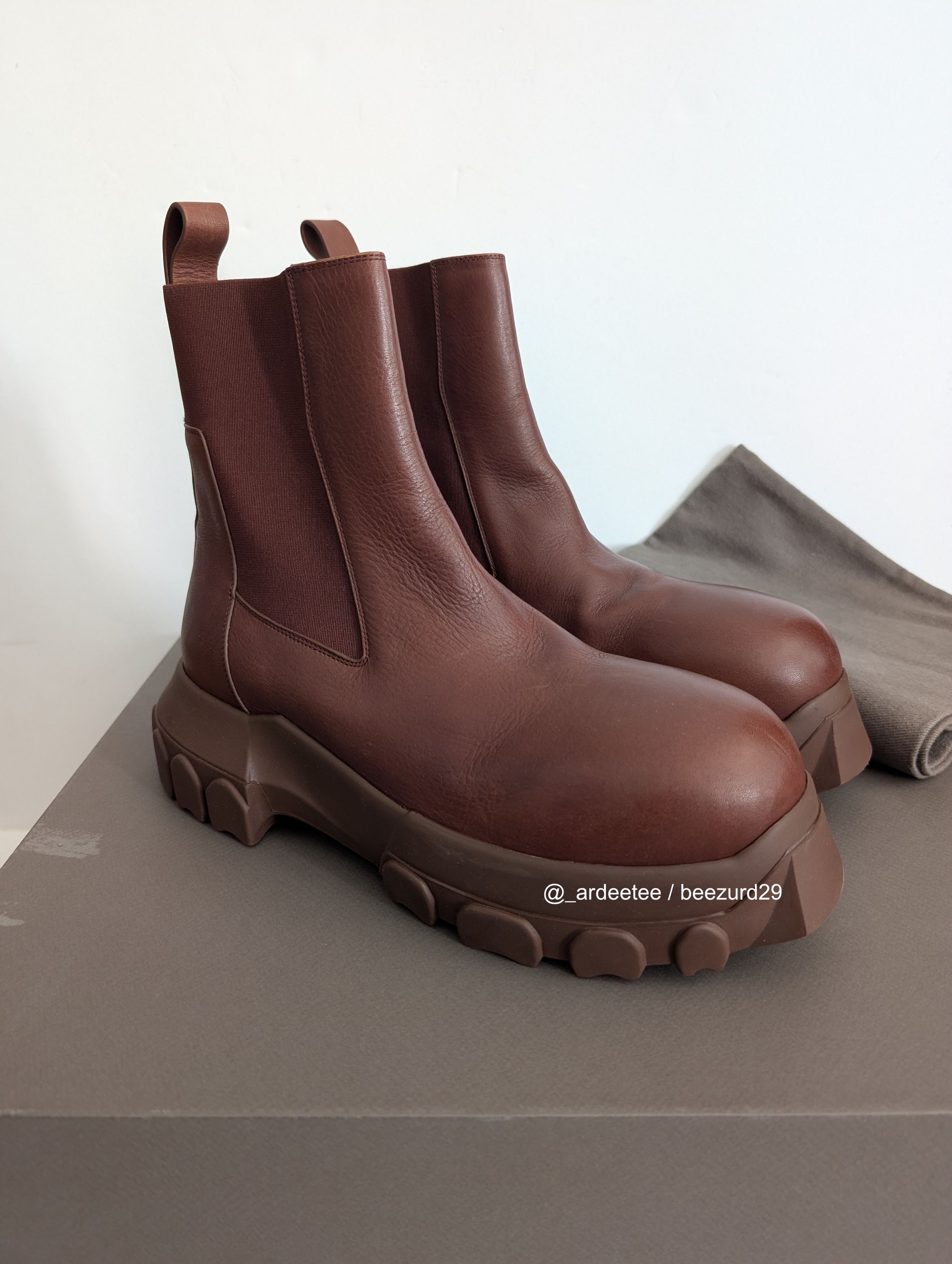 Rick Owens Cardinal Red Tractor Beatle Bozo Boots BNIB EU42 | Grailed