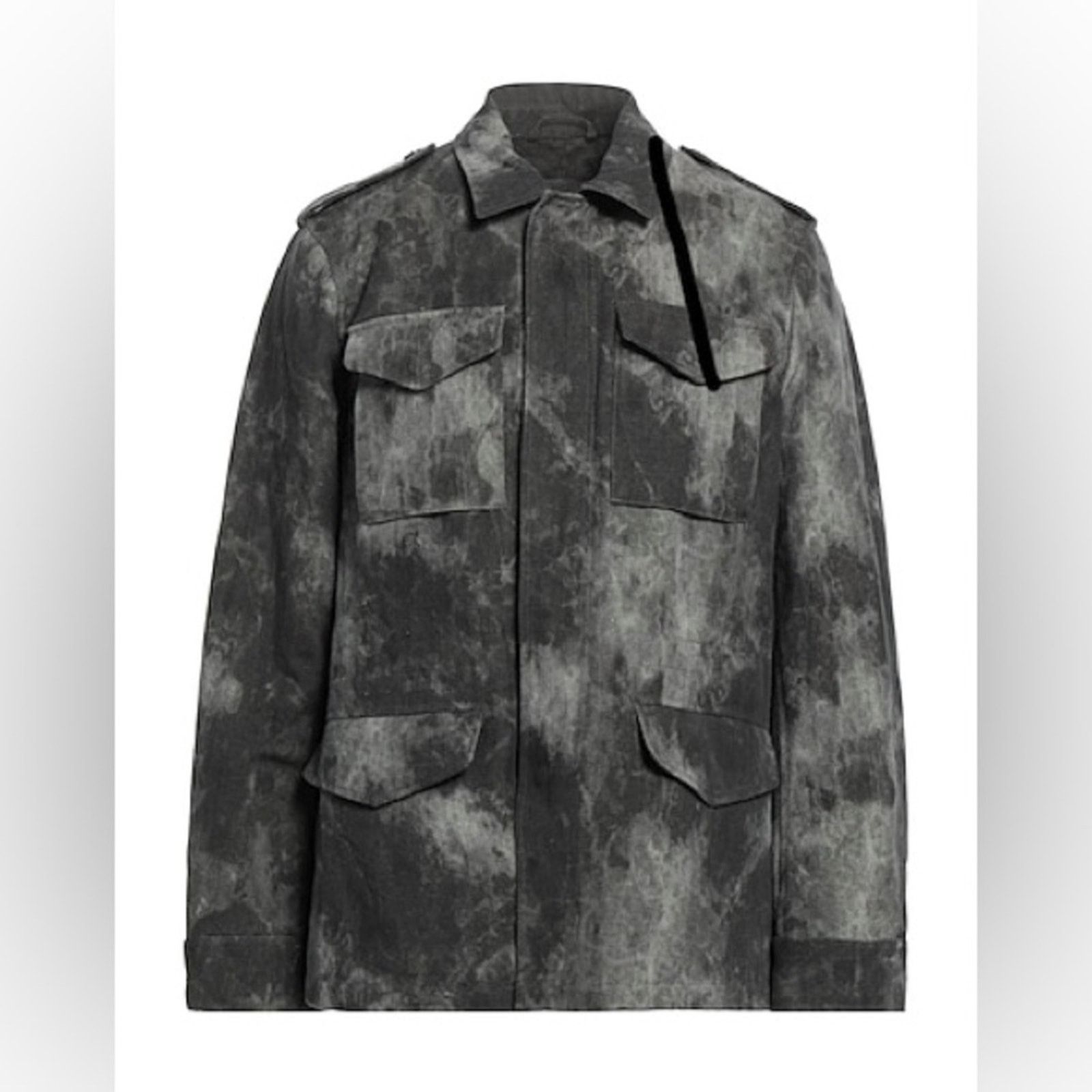 John Varvatos John Varvatos Military Field Jacket Gray Acid Wash 50 L Size US L / EU 52-54 / 3 - 3 Thumbnail