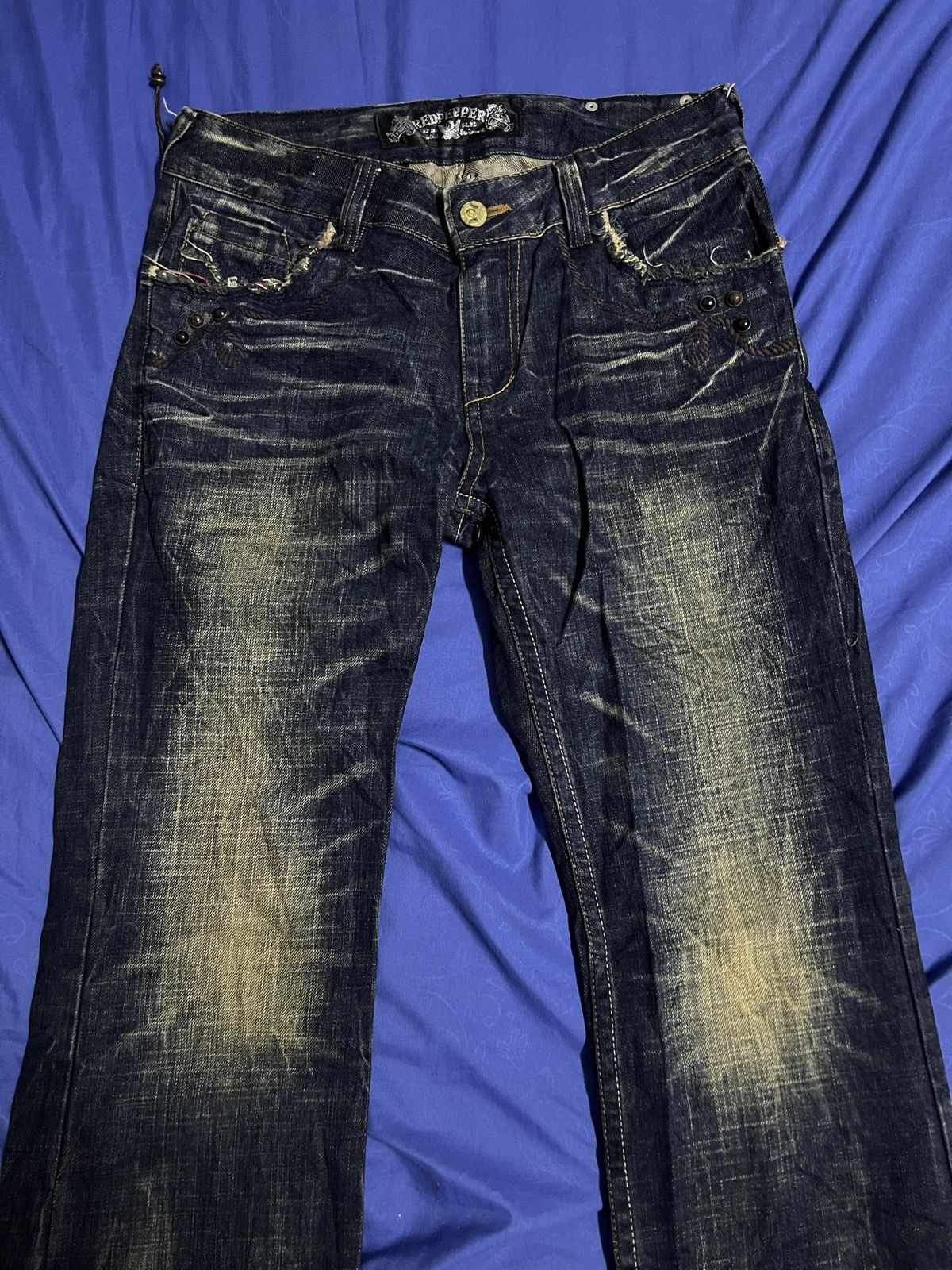 Designer × Japanese Brand REDPEPPER FLARED JEANS JAPANESE BRAND DENIM Size US 34 / EU 50 - 12 Thumbnail