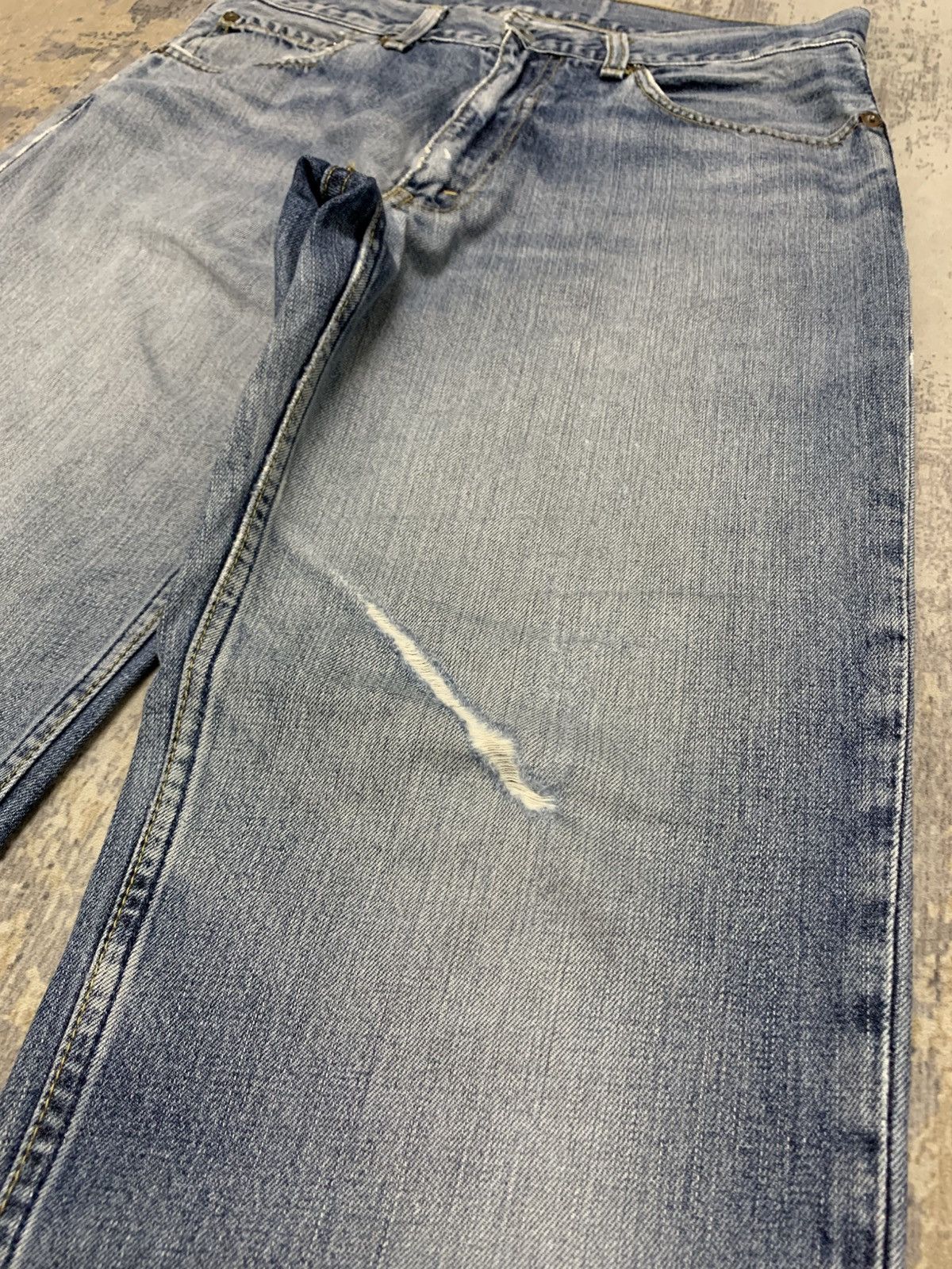 Levi's Levi's 502 Baggy Blue Wash Distressed Jeans W32x30 Size US 32 / EU 48 - 3 Thumbnail