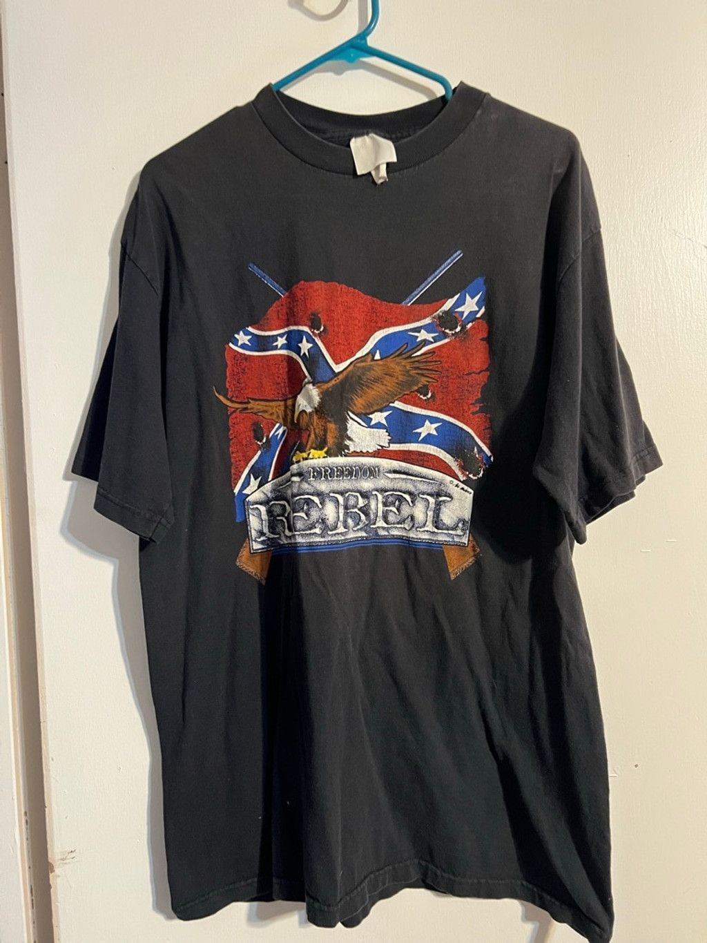The Unbranded Brand Men's Unbranded Rebel Flag Eagle Short Sleeve Tee L Size US XL / EU 56 / 4 - 1 Thumbnail