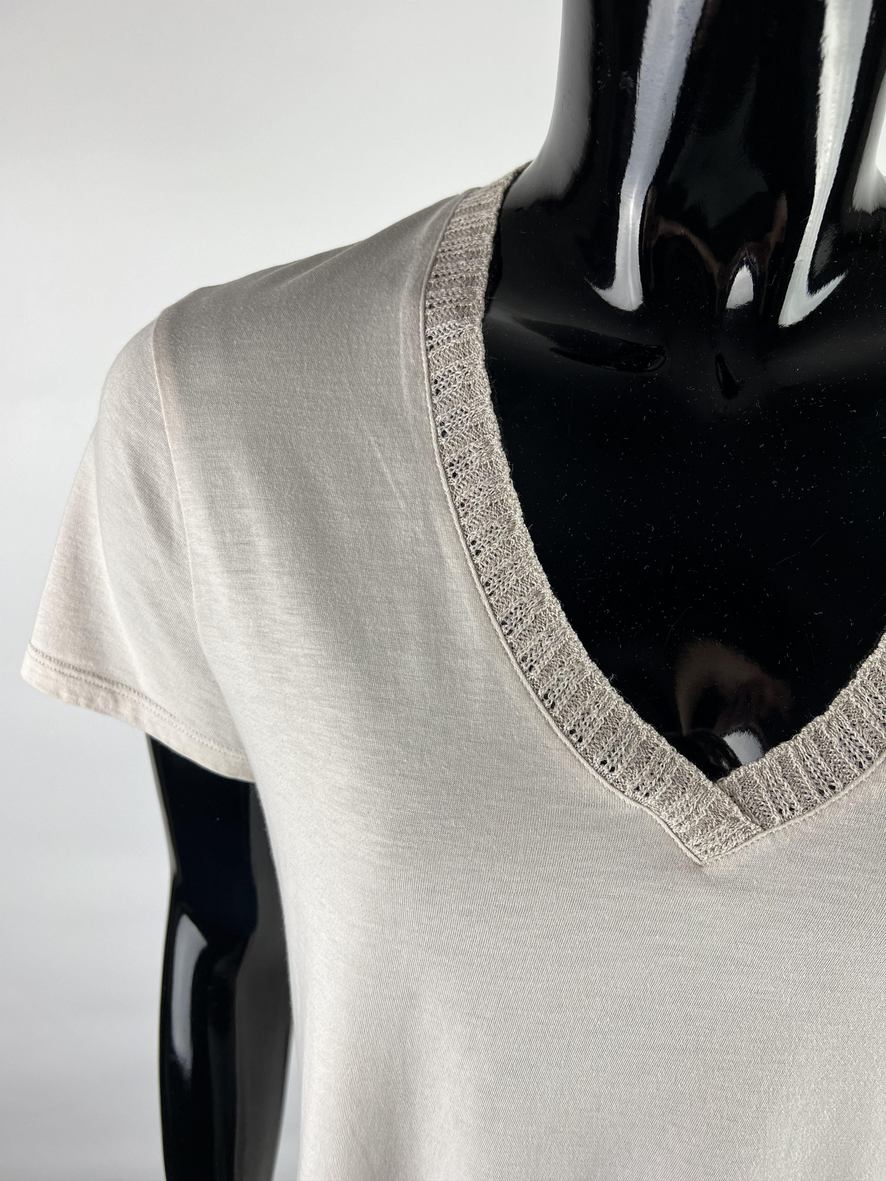 Other Falconeri Cotton Silk V-Neck Short Sleeve T-Shirt Size M / US 6-8 / IT 42-44 - 5 Thumbnail