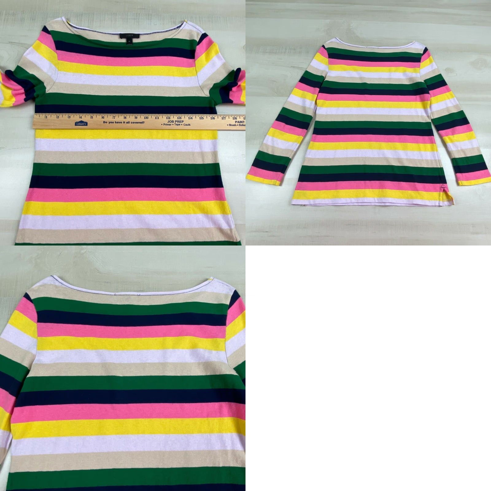 J.Crew J.Crew Womens Striped Boatneck Sweater XS Multicolor 100% Cotton Soft Ladies Size XS / US 0-2 / IT 36-38 - 8 Thumbnail
