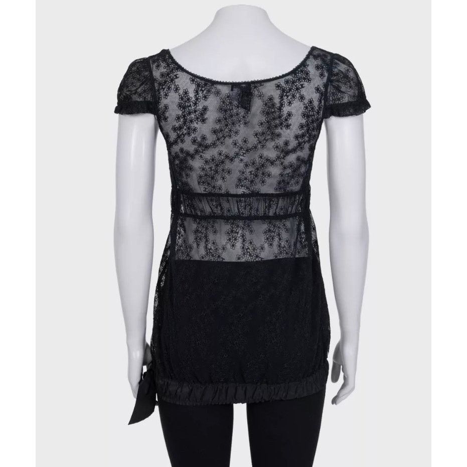 Chanel Chanel Elegant Black Lace Top with Bow - Size S / FR36 Size S / US 4 / IT 40 - 3 Thumbnail