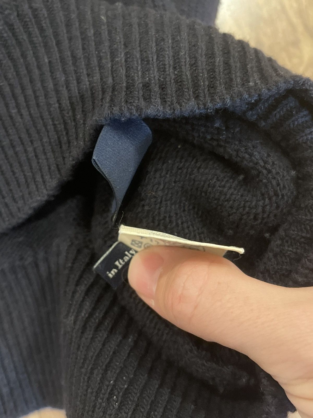 Ermenegildo Zegna × Z Zegna Zegna turtle knit sweater large navy/orange Size US L / EU 52-54 / 3 - 6 Thumbnail