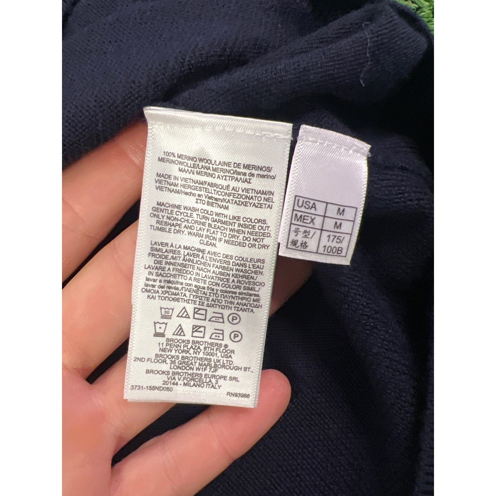 Brooks Brothers Brooks Brothers Mens Black Fine Merino Wool XL Size US XL / EU 56 / 4 - 5 Thumbnail