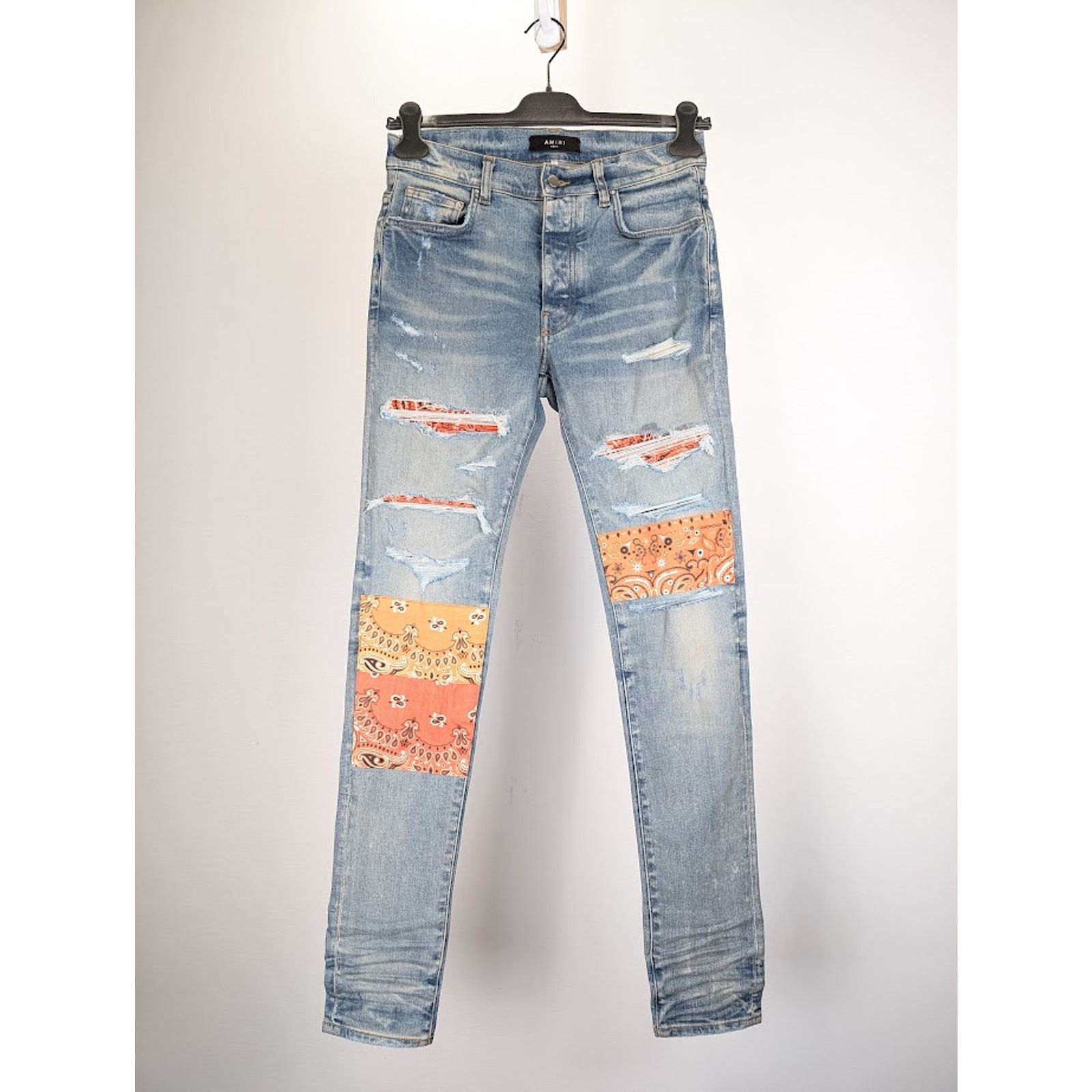 Amiri o1rshd1 Vintage Bandana Artpatch Jeans in Clay Indigo Size US 36 / EU 52 - 1 Thumbnail