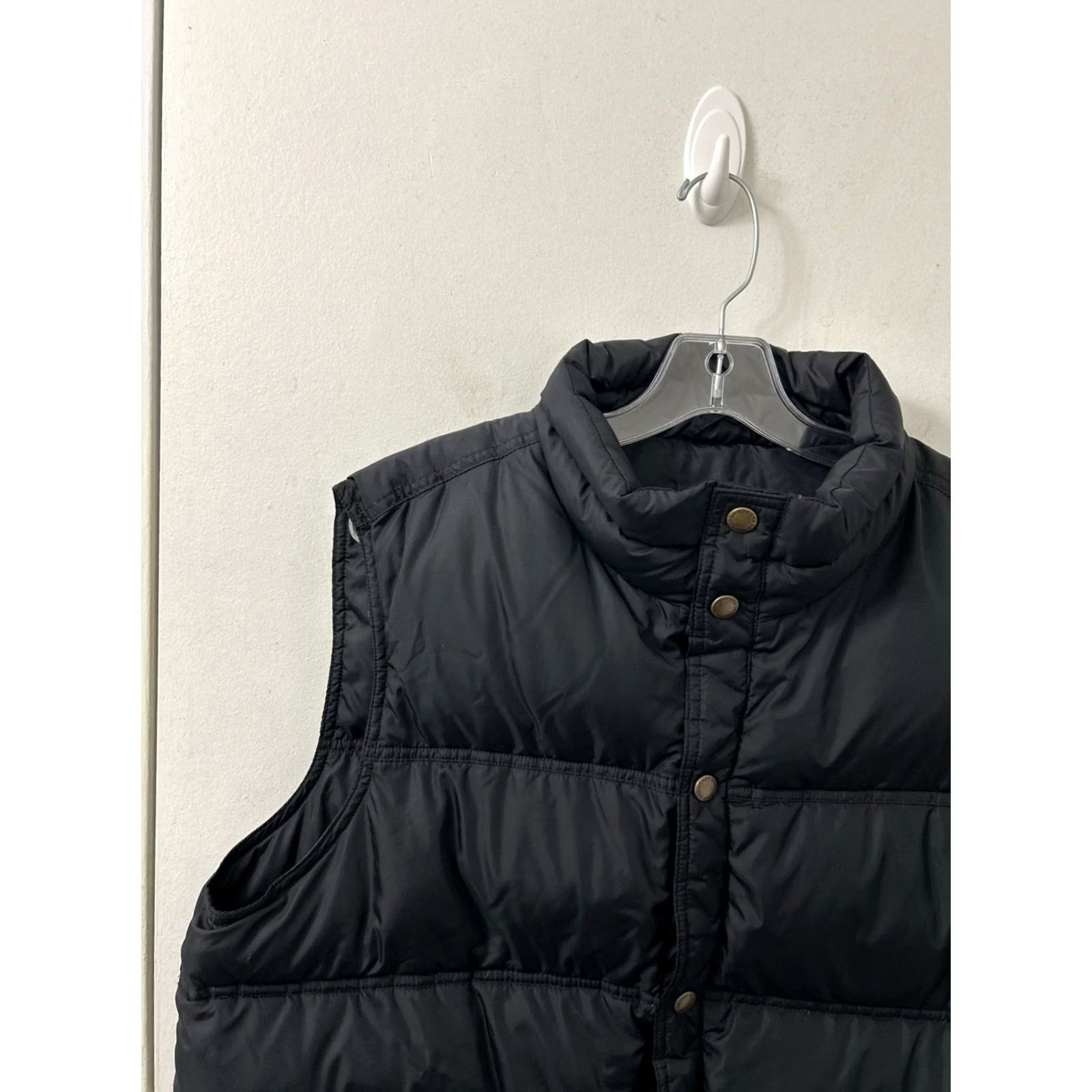 Lands' End VINTAGE Lands' End Down Puffer Vest Mens Large Black Snap Front Quilted Jacket Size US L / EU 52-54 / 3 - 5 Thumbnail
