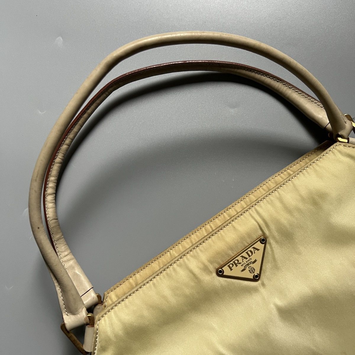 Prada Authentic Vintage Prada Tessuto "Champagne" Handbag Size ONE SIZE - 8 Thumbnail