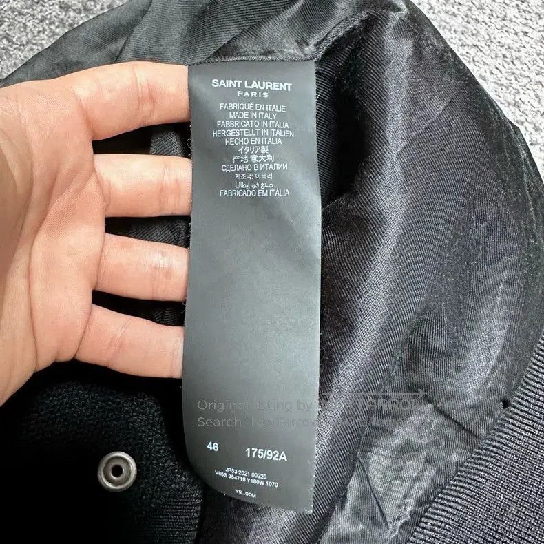 Saint Laurent Paris YSL SLP Black Wool Varsity Jacket. Size US S / EU 44-46 / 1 - 4 Thumbnail