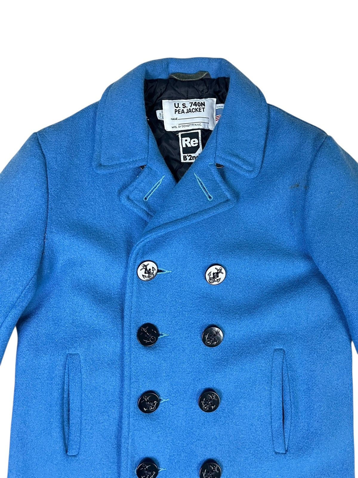 Schott Schott Pea Jacket Made in USA Re B’2nd Wool Coat Size US S / EU 44-46 / 1 - 3 Thumbnail