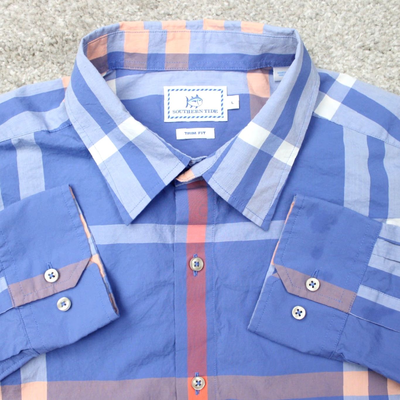 Southern Tide Southern Tide Shirt Mens Large Blue/Pink Plaid Button-Up Long Sleeve Cotton 100% Classic Fit Button-Down Tailored Womens? Size US L / EU 52-54 / 3 - 2 Thumbnail