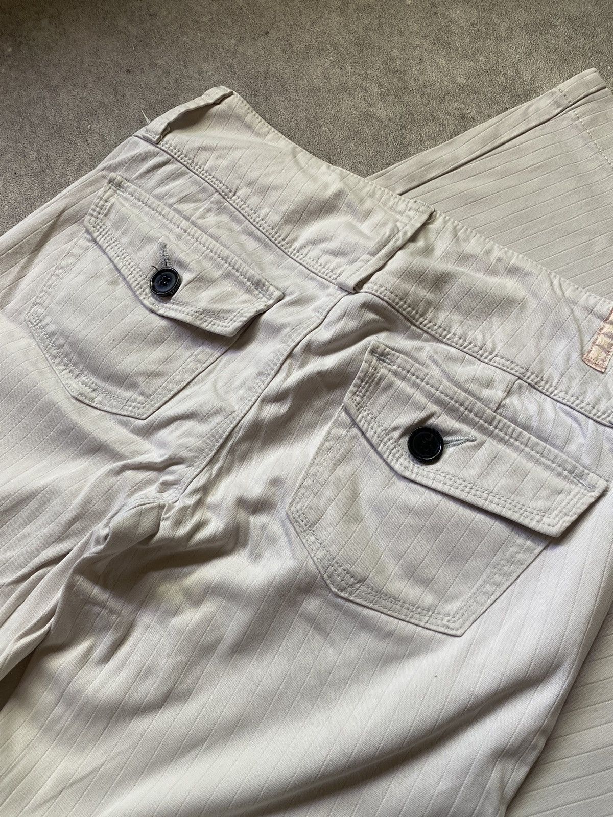 Japanese Brand × Le Grande Bleu (L.G.B.) × Vintage Brappers Flare Stripe Pants Size 28" / US 6 / IT 42 - 6 Thumbnail