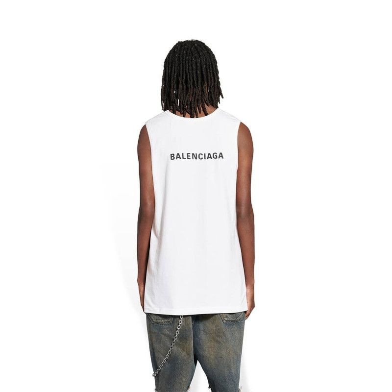Balenciaga oc11z1125 Loose Tank Top in White Size US XS / EU 42 / 0 - 4 Thumbnail