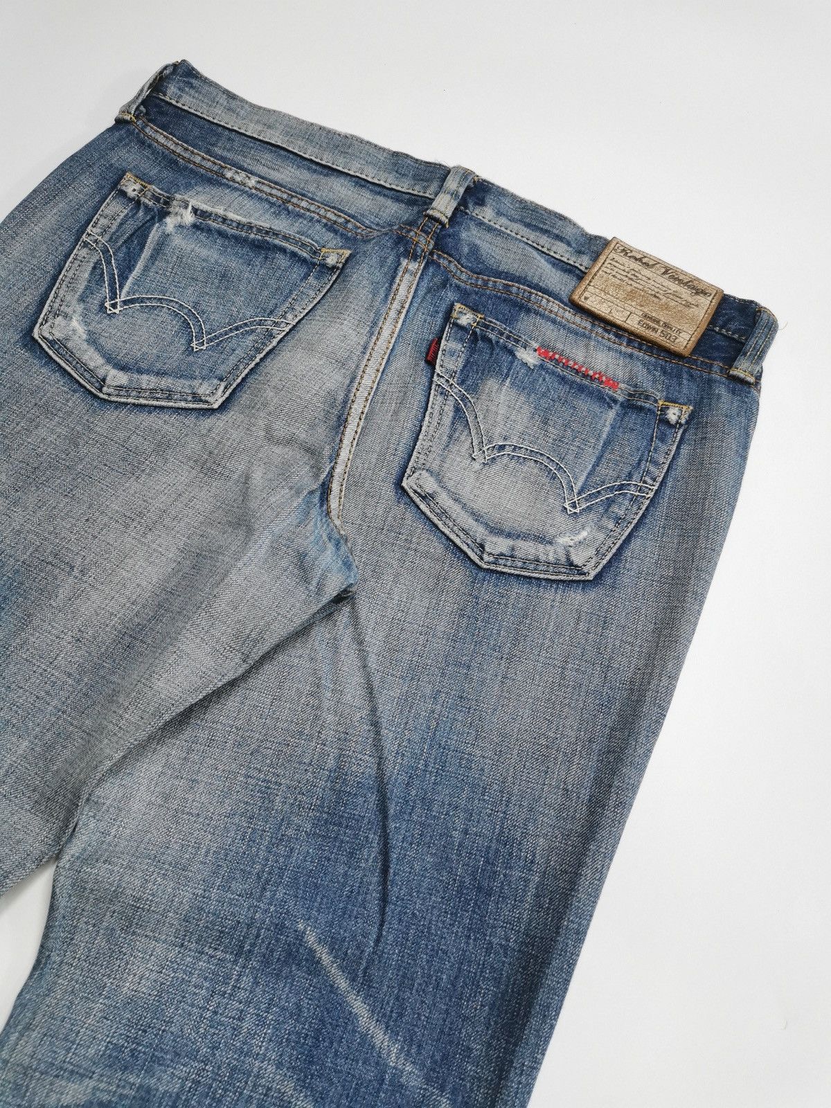 Edwin Edwin Rebel Vintage 503 Repaired Faded Denim Jeans Size US 32 / EU 48 - 8 Thumbnail