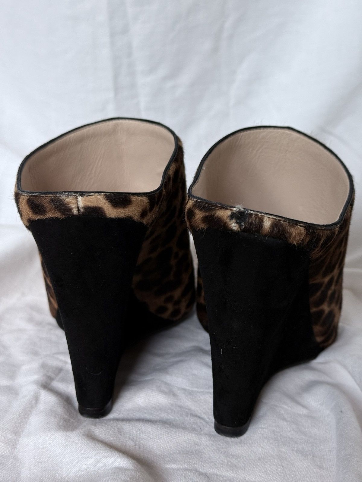 Prada Prada Leopard Print Pony Hair Open-Toe Mules on Wedges Size US 5 / IT 35 - 7 Thumbnail