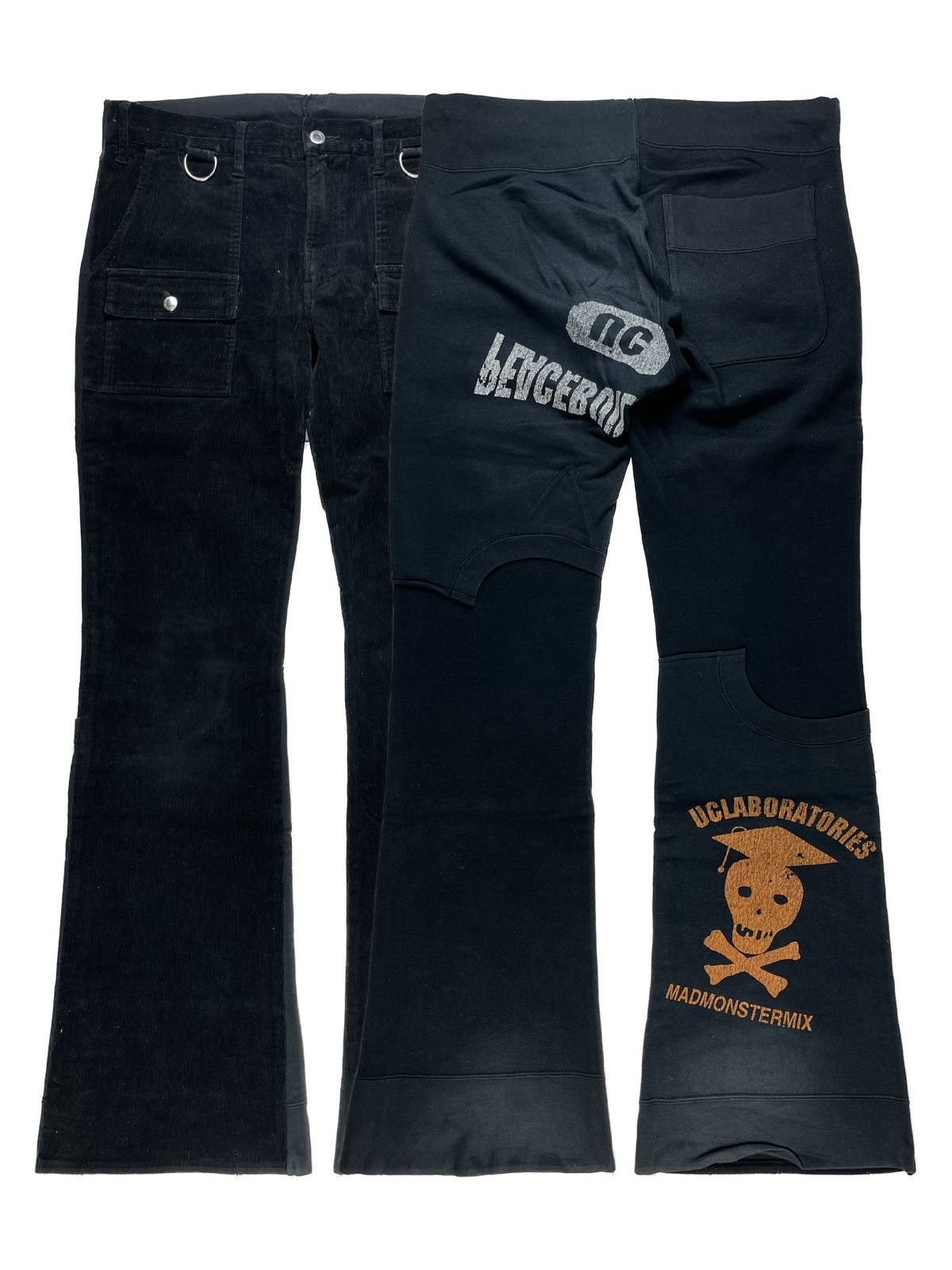 Undercover AW03 Undercover Paper Doll Cargo Pocket Flared Hybrid Pants