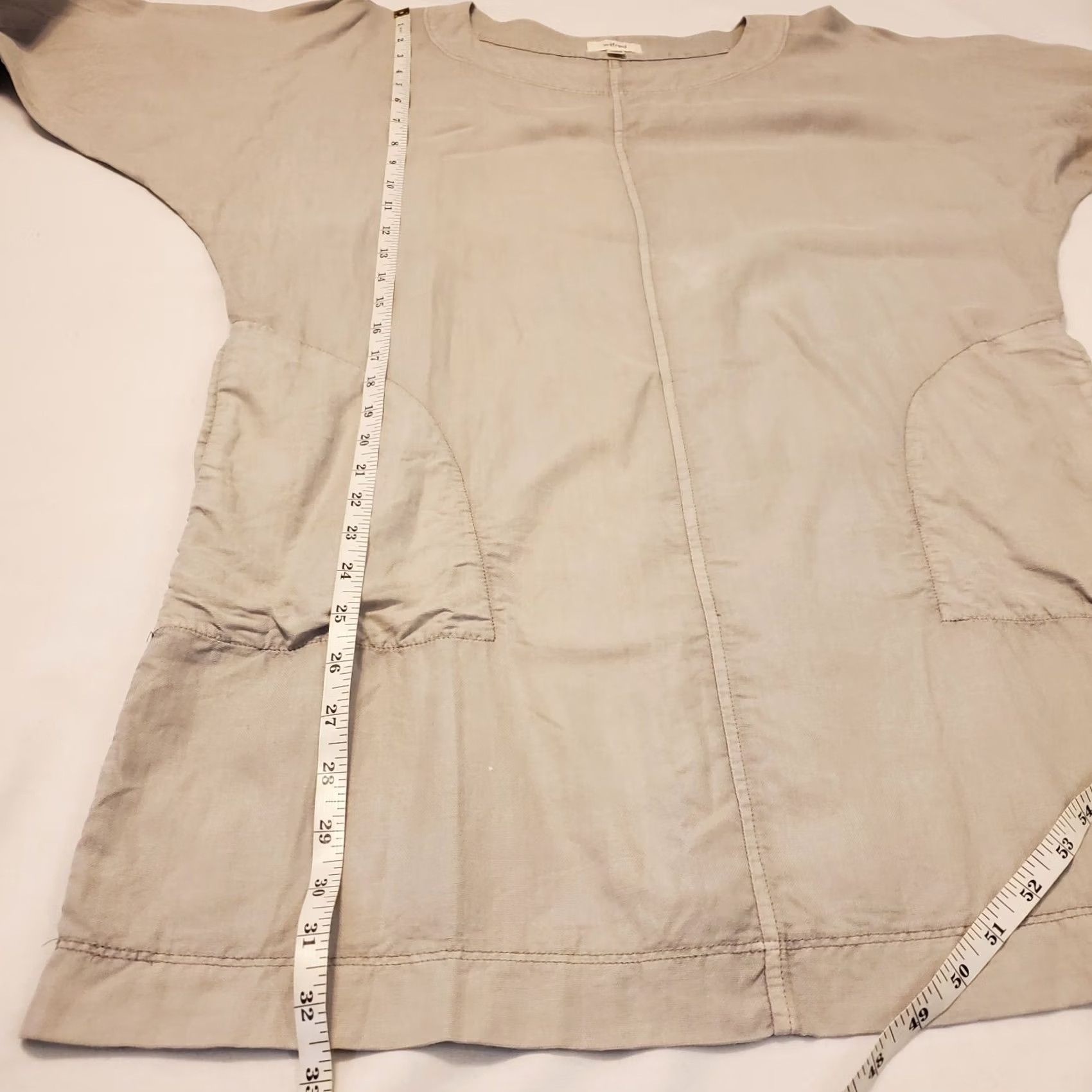 Vintage Wilfred Gray Linen Mini Dress XXS Half Sleeve Boho Minimalist Lagenlook Size XXS / US 00 / IT 34 - 5 Thumbnail