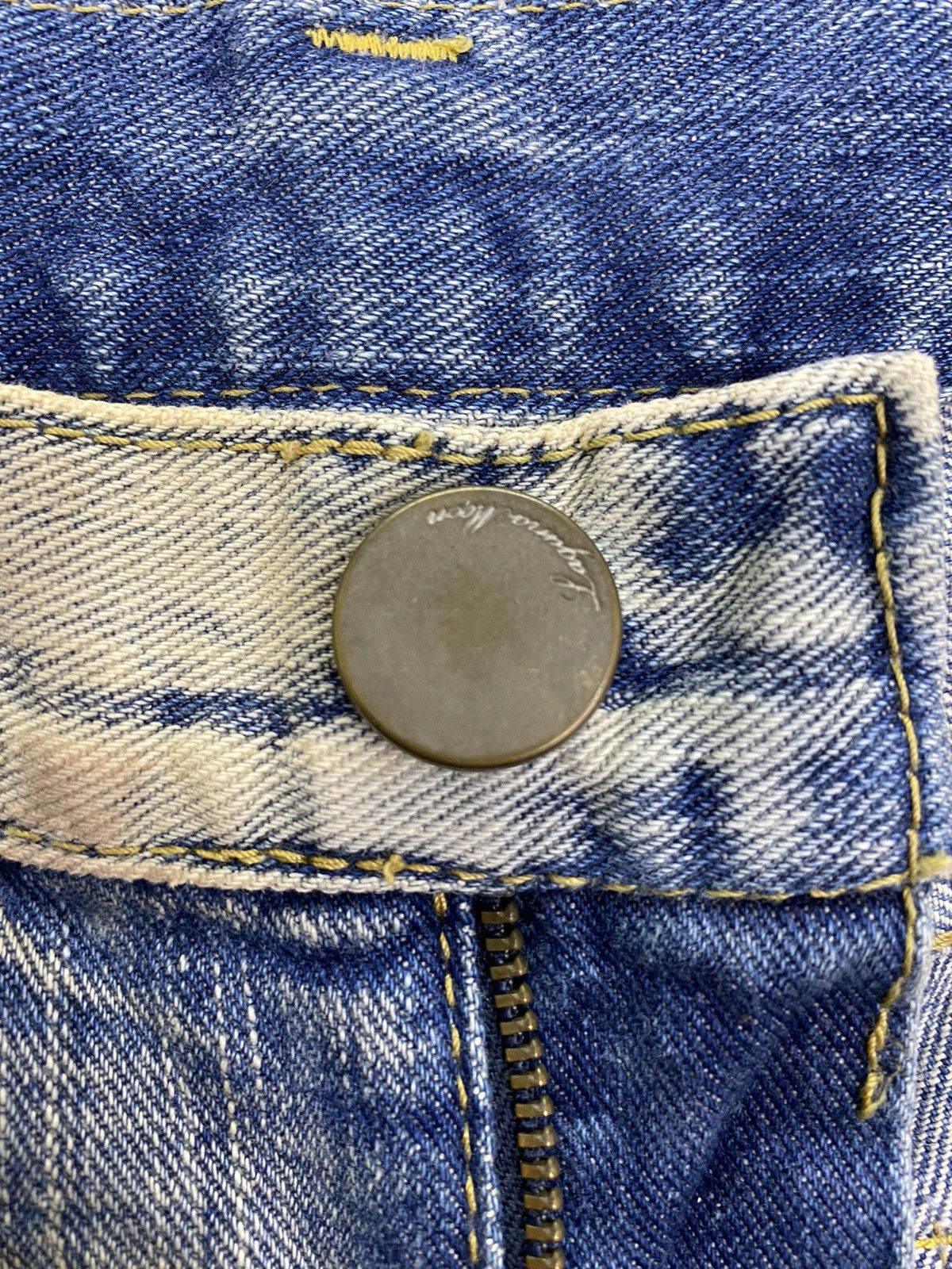 Japanese Brand Laguna Moon Dirty Distressed Denim Shorts Size 29" - 8 Thumbnail