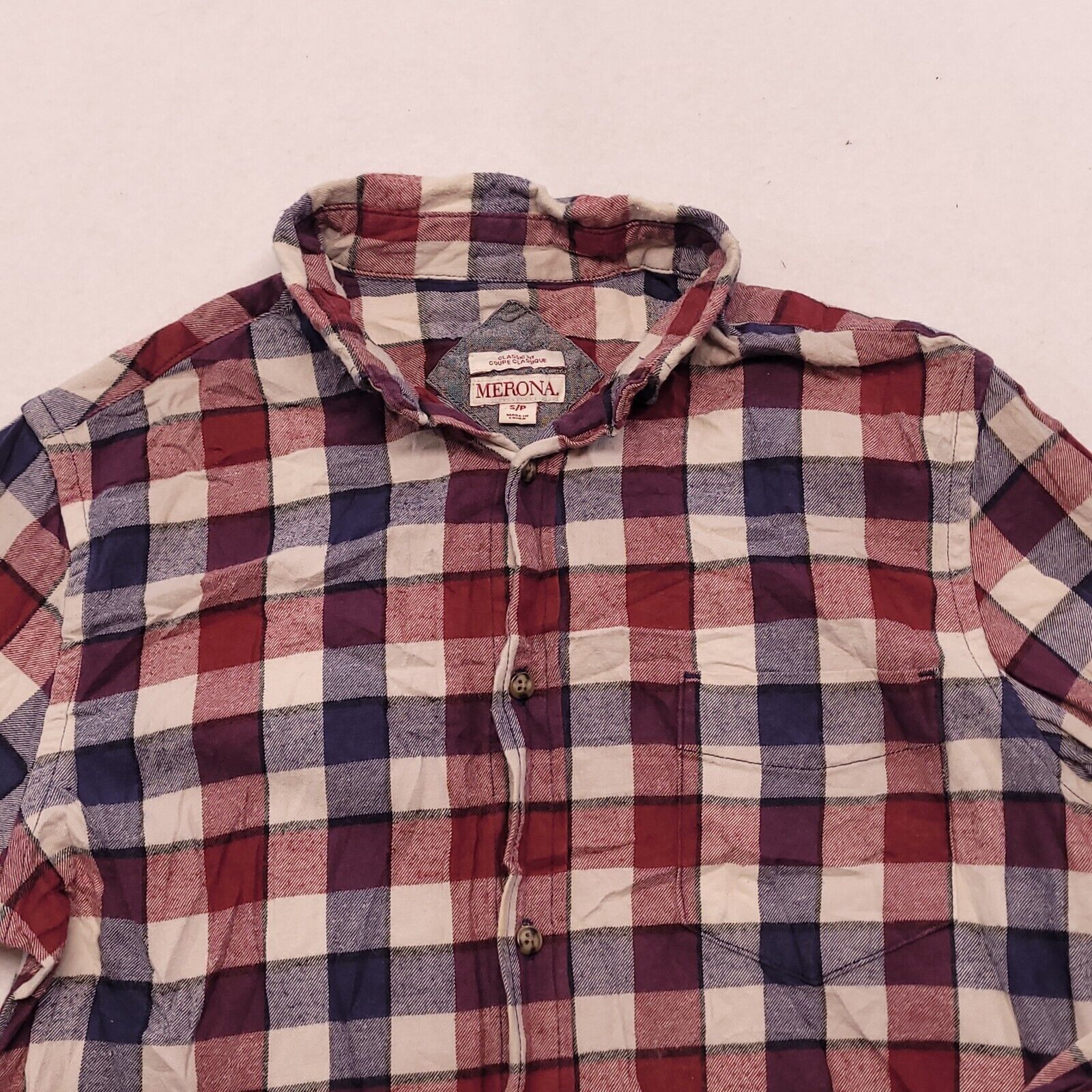 Merona Merona Gingham Flannel Shirt Mens Size Small S Red Blue Size US S / EU 44-46 / 1 - 1 Thumbnail