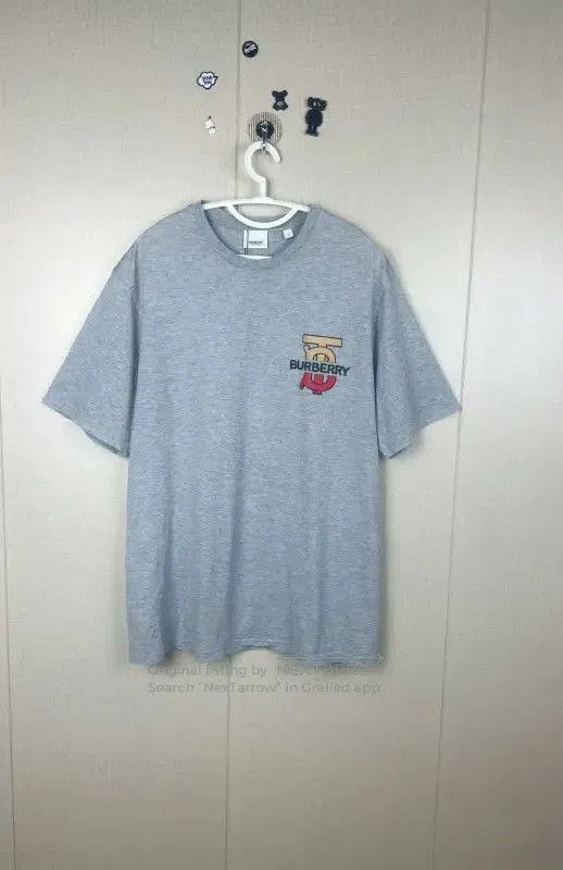 Burberry Burberry Gray Cotton Men's T-Shirt. Size US M / EU 48-50 / 2 - 1 Thumbnail