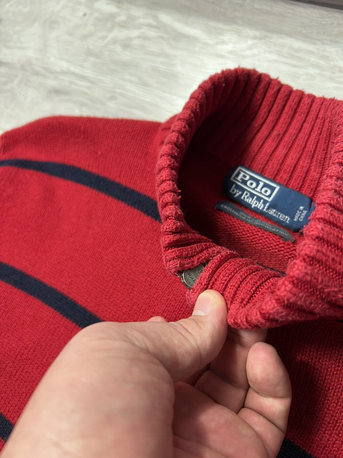 Polo Ralph Lauren Vintage Ralph Lauren Striped Knit Sweater Zip Pullover Size US L / EU 52-54 / 3 - 8 Thumbnail