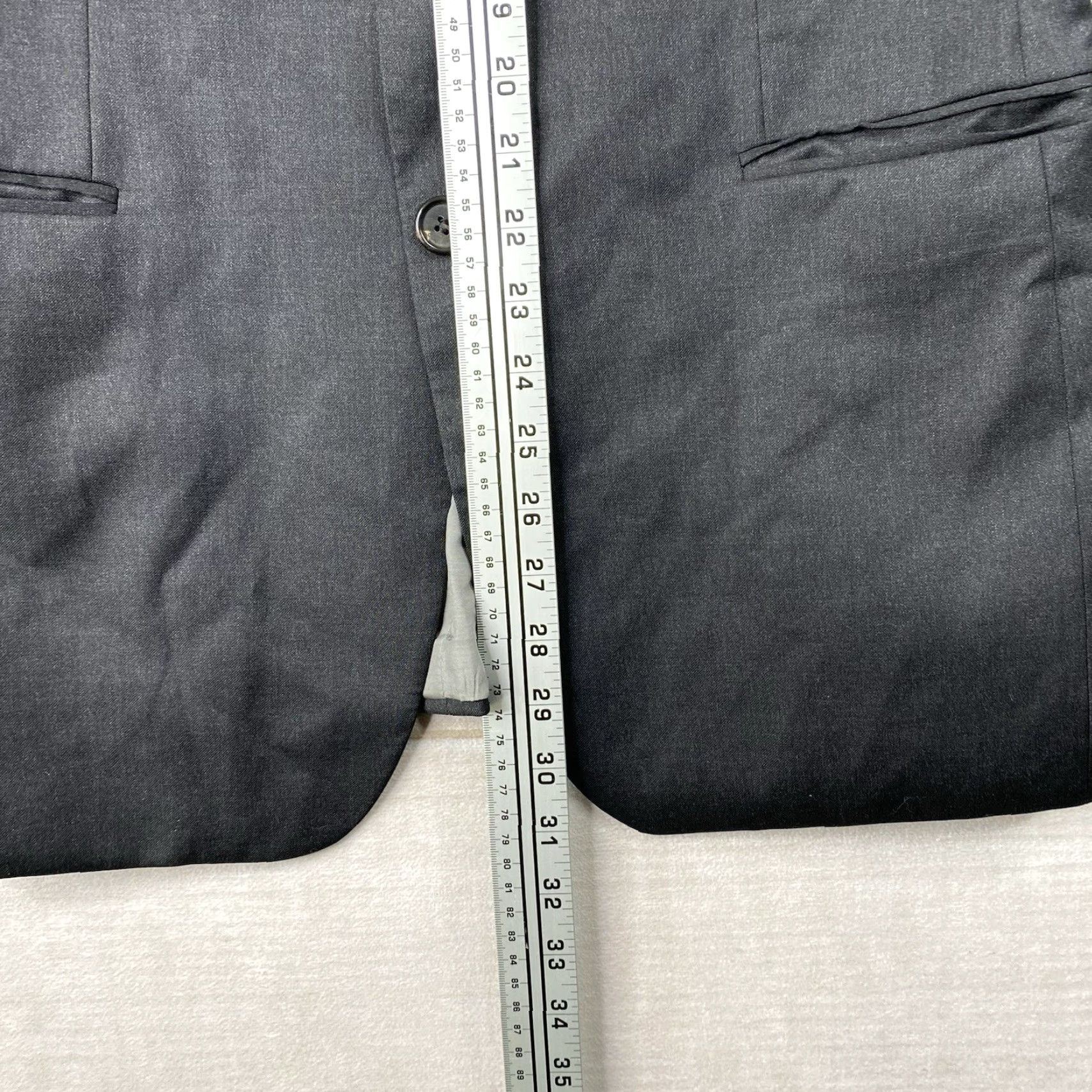 Hugo Boss HUGO BOSS Blazer Mens 38R Gray Wool Jacket Single-Breasted Notch Peak Lapel 2-Button 4-Button Sleeve Solid Vintage No Size 38R - 4 Thumbnail