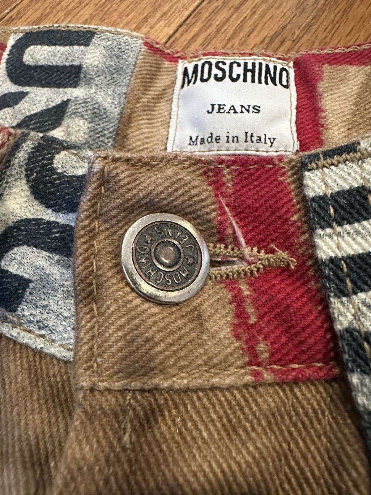 Moschino 1990s Vintage Moschino trompe l'oeil Jeans, Made in Italy Size 32" / US 10 / IT 46 - 7 Thumbnail