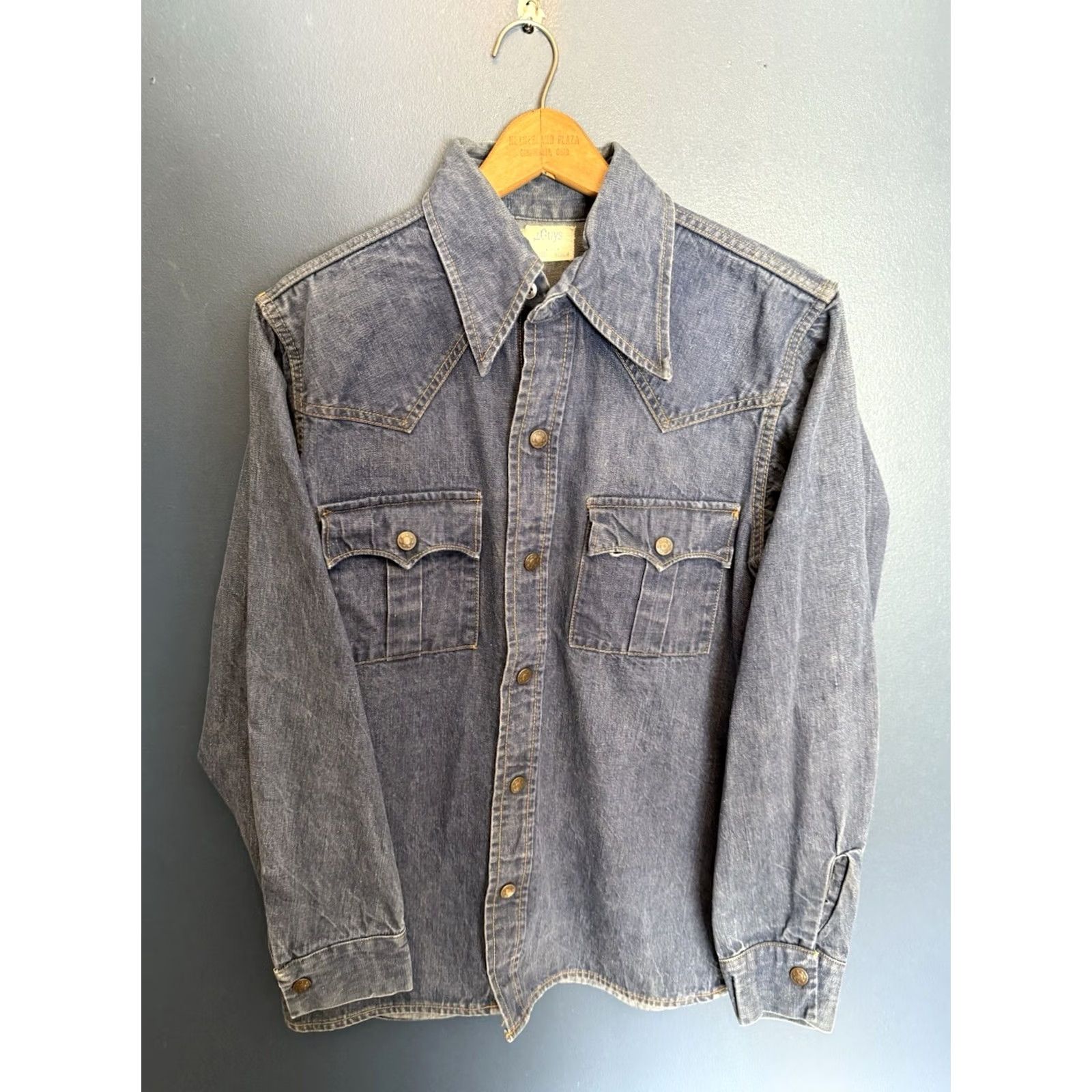 Denime VINTAGE Best Guys Denim Western Shirt Size Medium Blue Button Up 70’s Size US M / EU 48-50 / 2 - 3 Thumbnail