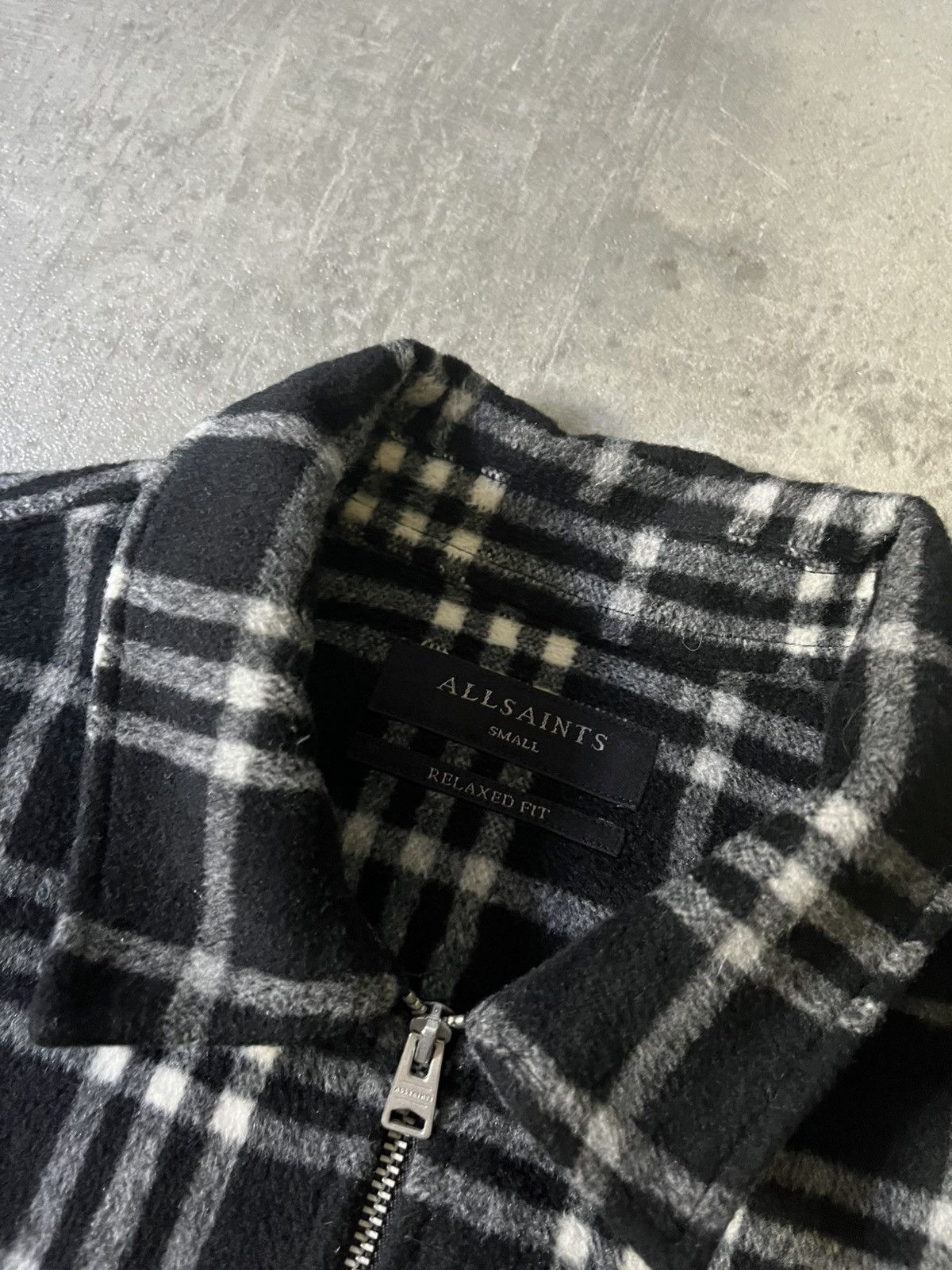 Allsaints Allsaints wool checkered zip jacket white black Size US S / EU 44-46 / 1 - 6 Thumbnail