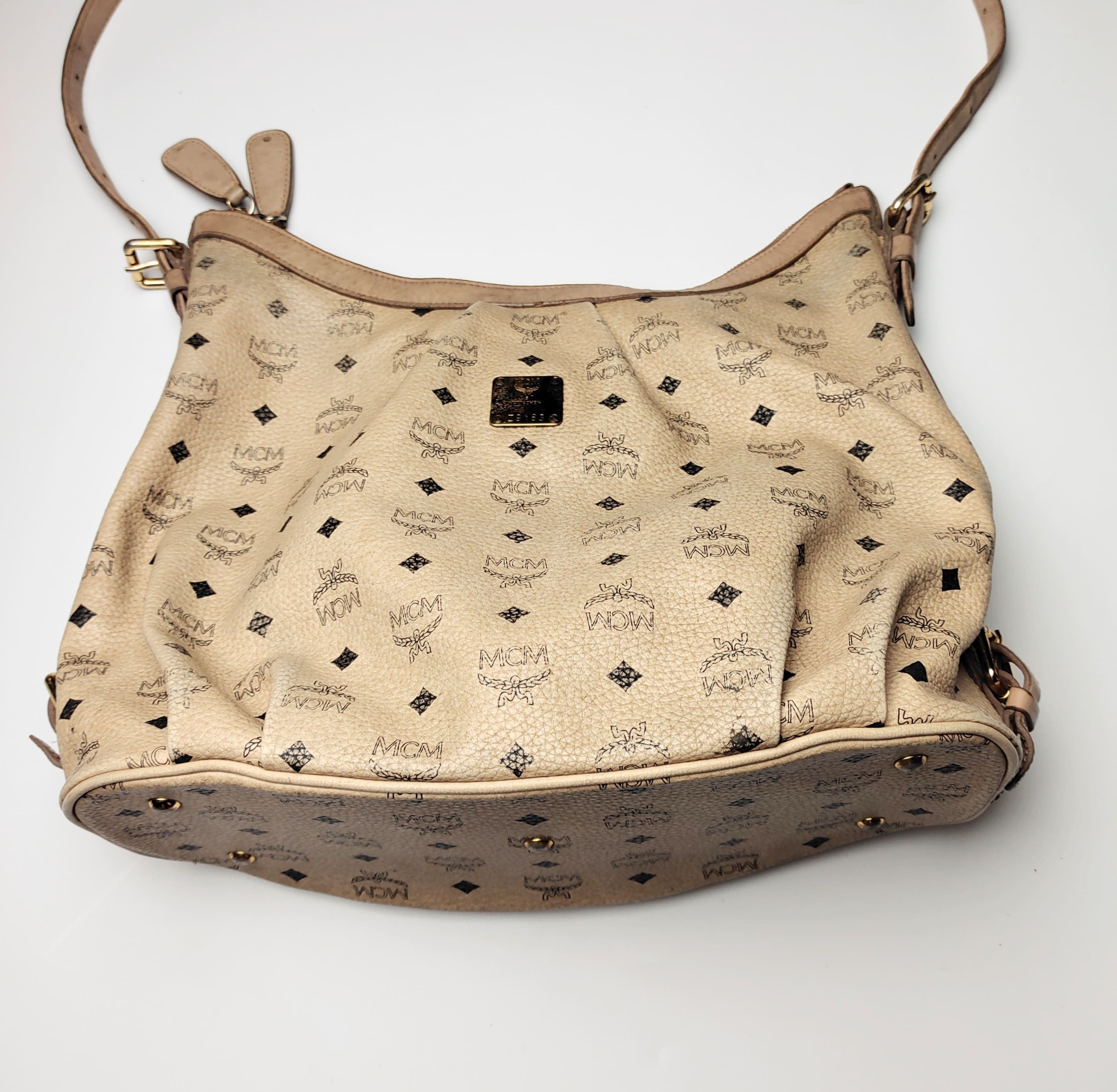 MCM Mcm White Visetos Hobo Shoulder Bag Large Size ONE SIZE - 4 Thumbnail