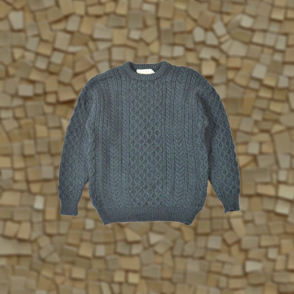 Vintage It's Traditional Tis Irish Cable Knit Green Wool Sweater L Mens Pullover, Size L, Green, Pure New Wool, Vintage-Style Cable Knit, 100% Wool Size US L / EU 52-54 / 3 - 1 Thumbnail
