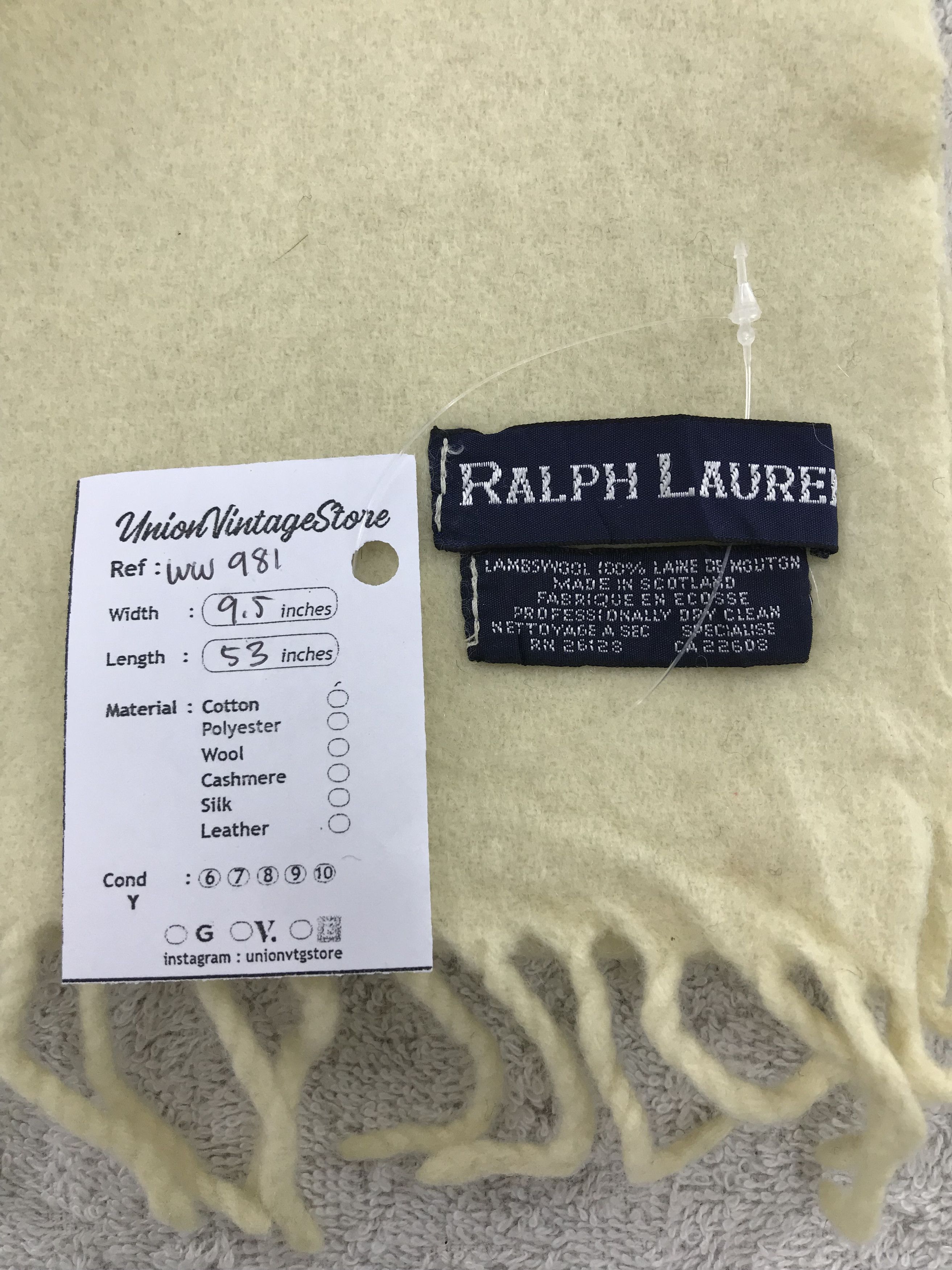 Ralph Lauren × Vintage Ralph Lauren Scarf / Muffler / Neckwear - WW981 Size ONE SIZE - 4 Thumbnail